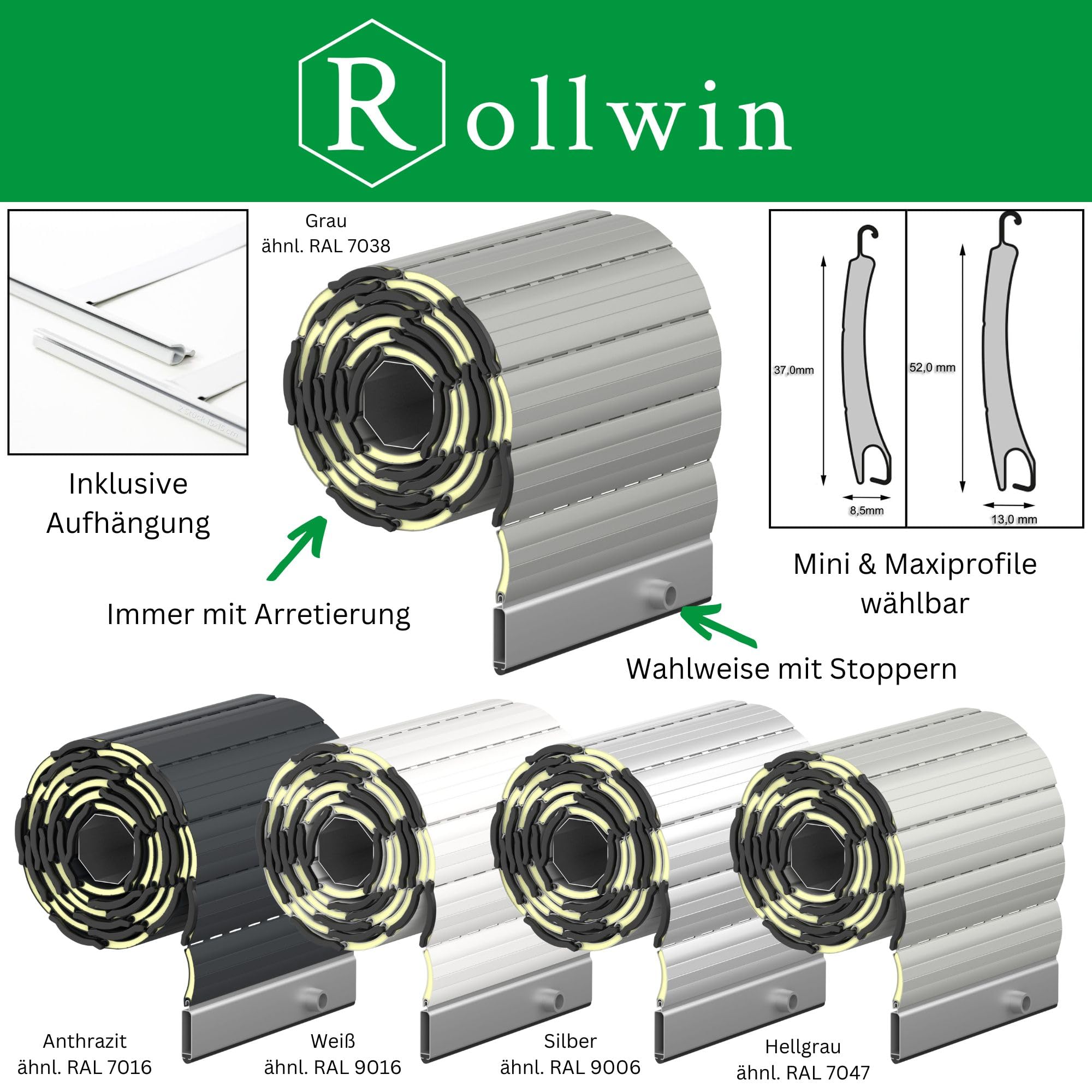 ROLLADEN ALU nach Maß Rolladenpanzer Aluminium Rollladenpanzer Lamelle mit Rollladendämmung Rollladenfenster Rollladentür Rollladen DEUTSCHE Produktion zum Einbauen Hier Konfigurieren »»