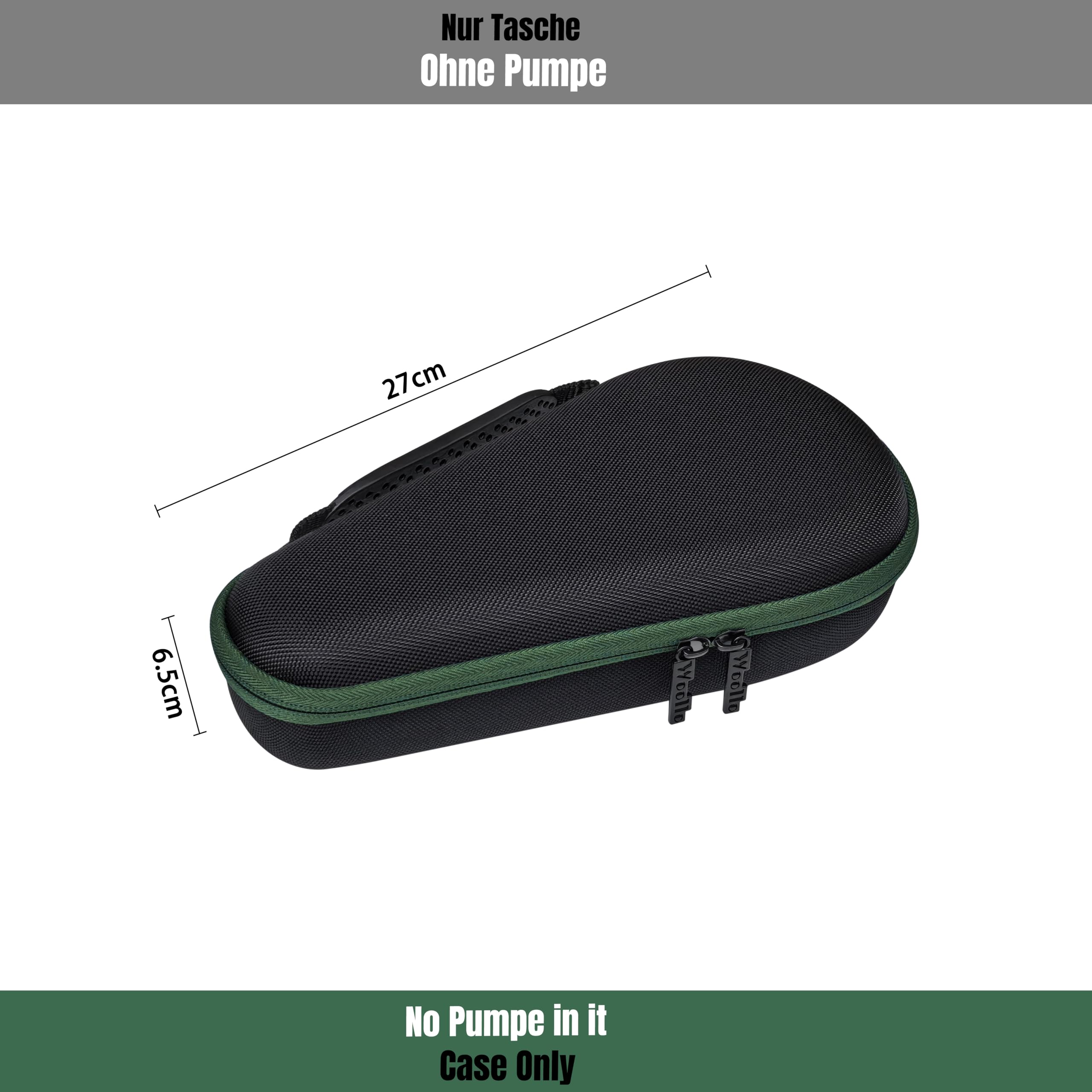 Borsa compatibile con pompa ad aria elettrica Bosch, mini compressore, EasyPump, portatile, custodia da viaggio, impermeabile, per EasyPump Triangolo nero/verde (solo borsa, senza pompa)