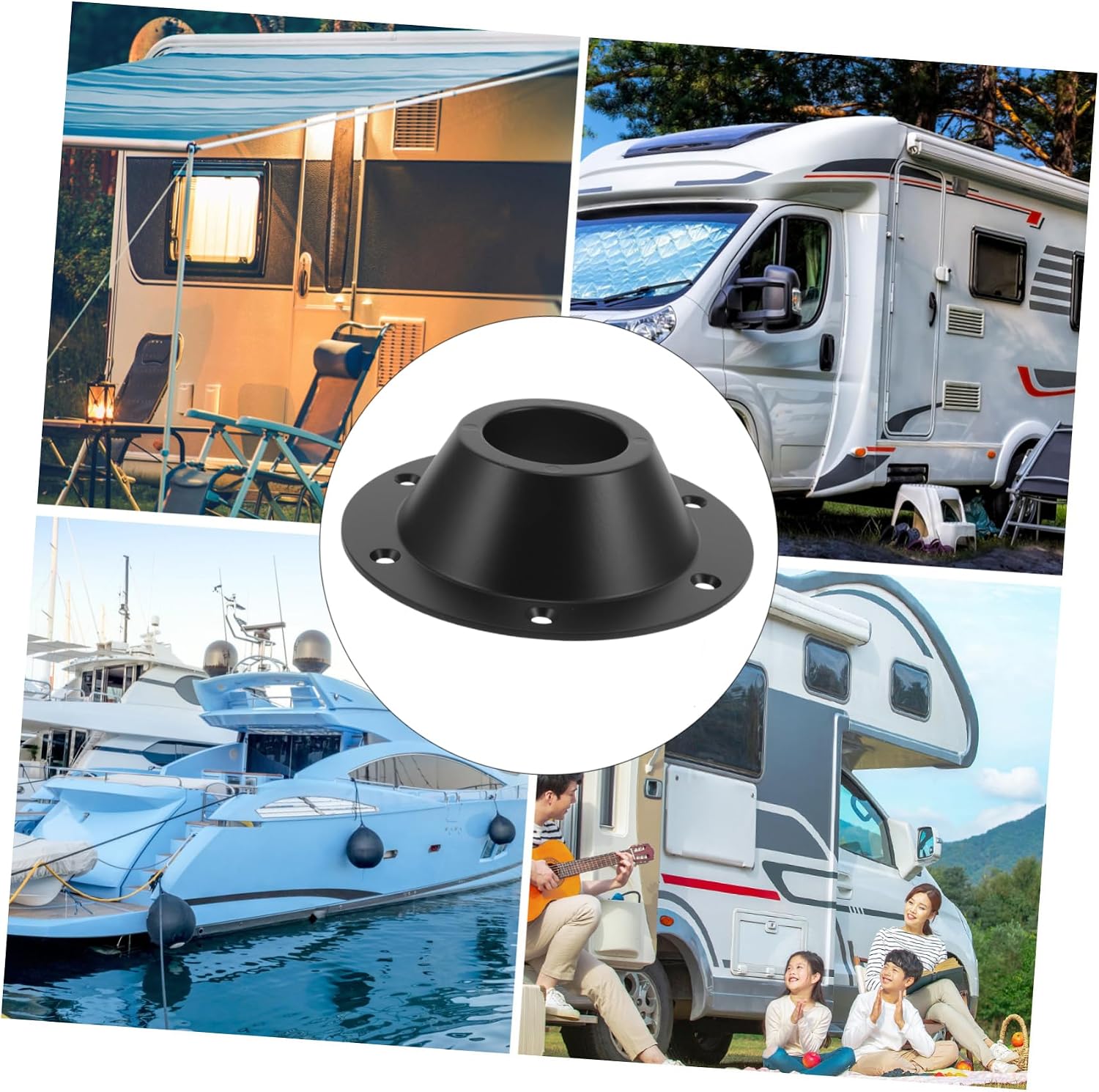 2pcs Aluminum Rv Table Base Mount Lightweight Pedestal for Secure Installation Campers Yachts Easy Setup Sturdy Support for Tables