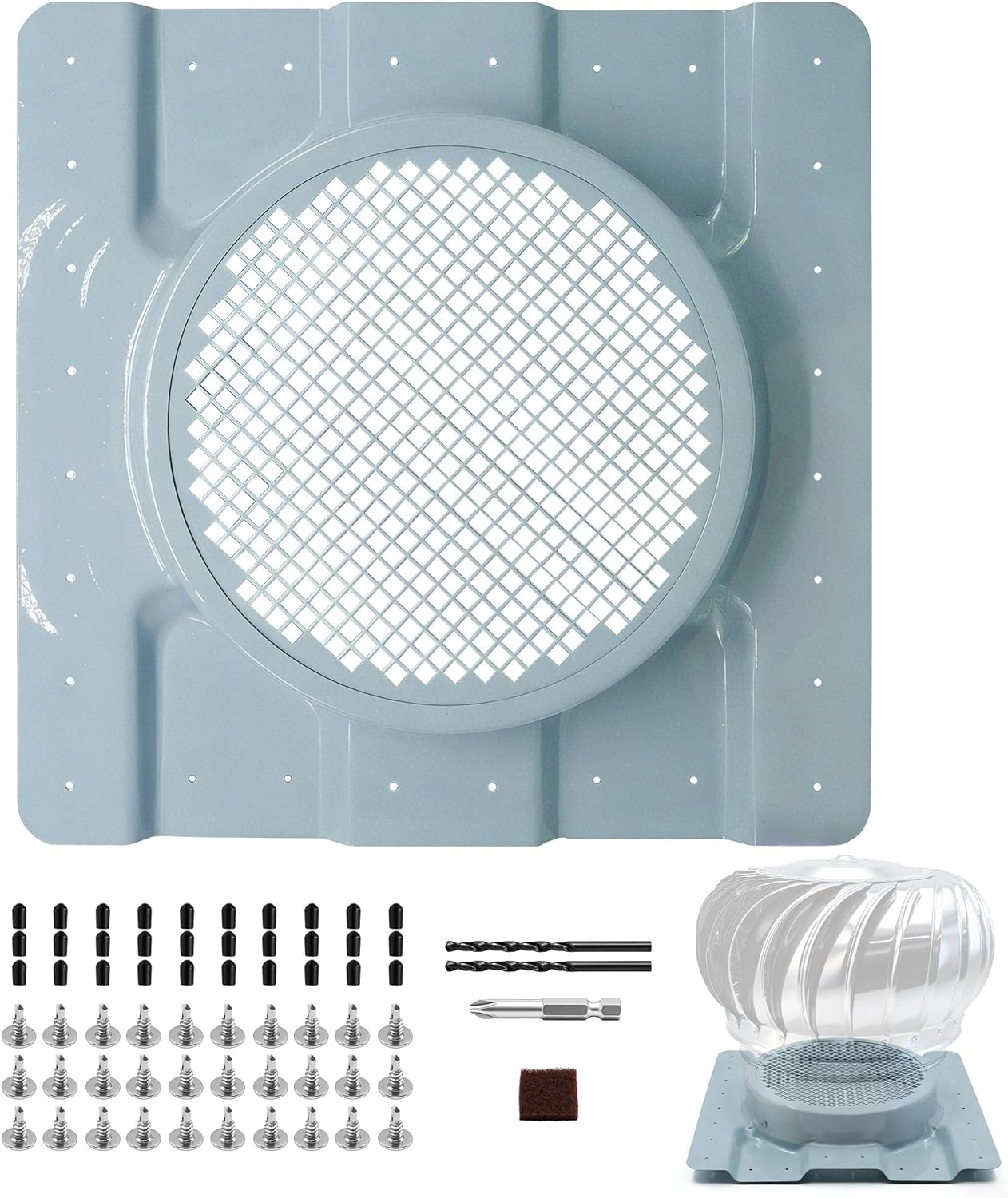 Roof Vent Adapter Compatible with Conex Containers, Shipping Container Houses, Whirlybird Turbine Vents and Solar Roof Vent Fans,12-Inch Roof Turbine Vent