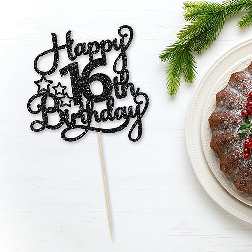 Miniatura 10 de 1 paquete de decoración para pastel de cumpleaños número 15 con purpurina dorada para cumpleaños de 15 años para celebrar cumpleaños de 15 años,