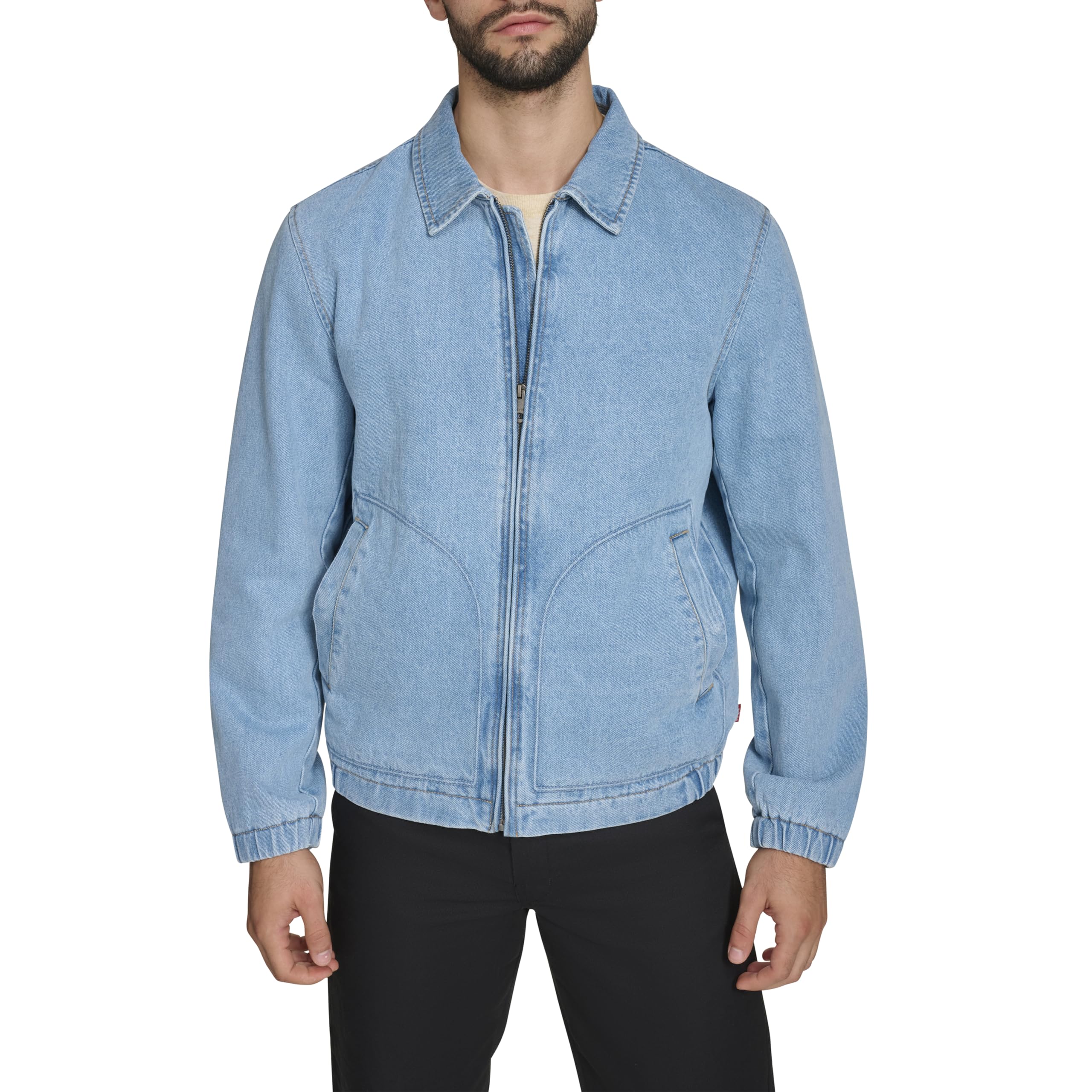 Levi's Men's Light Wash Denim Laydown Collar Cotton Depot Jacket, M
