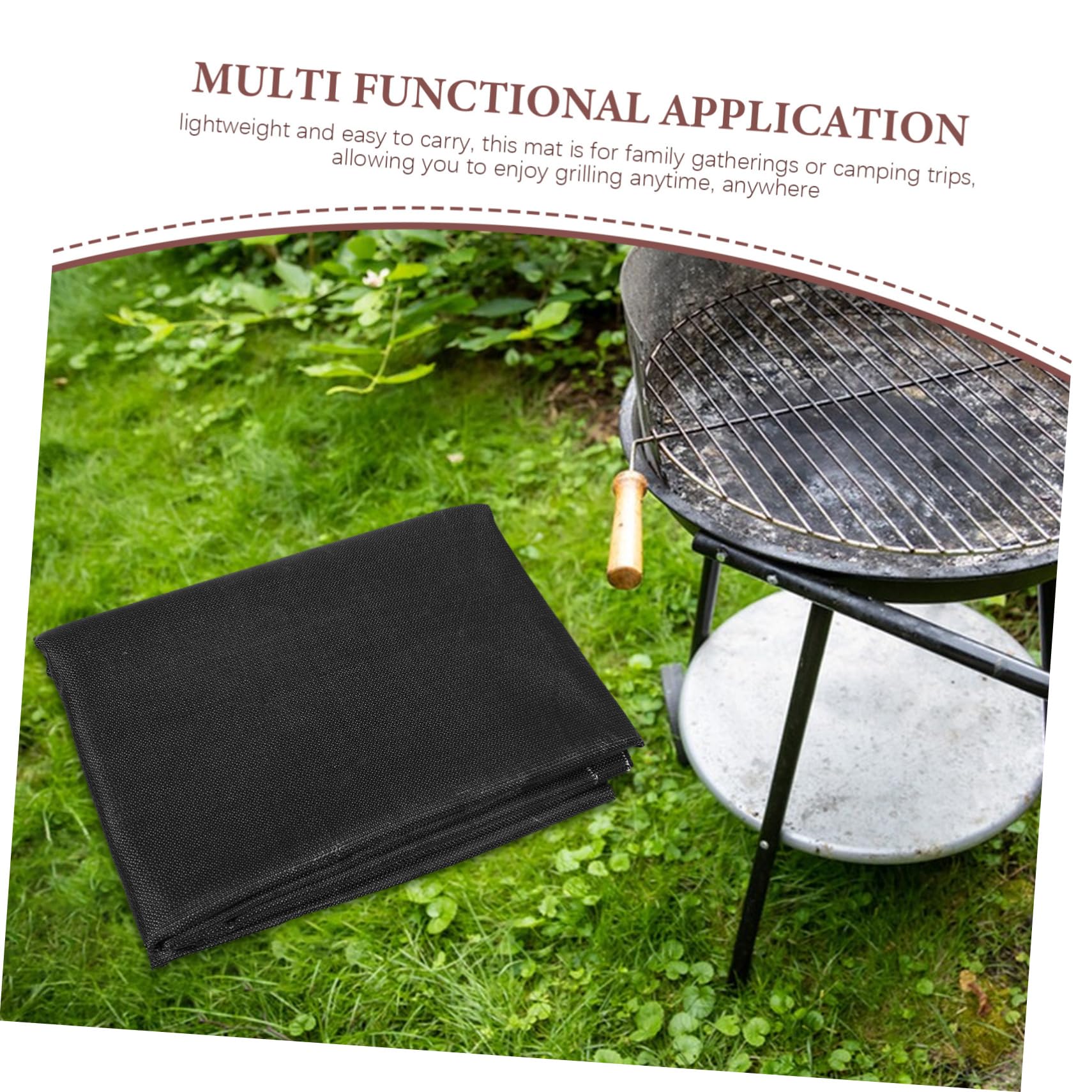TOYANDONA Estera Ignífuga para Parrilla Resistente Al Agua y Aceite para Césped y Terraza para Barbacoa Al Aire Estera Protectora