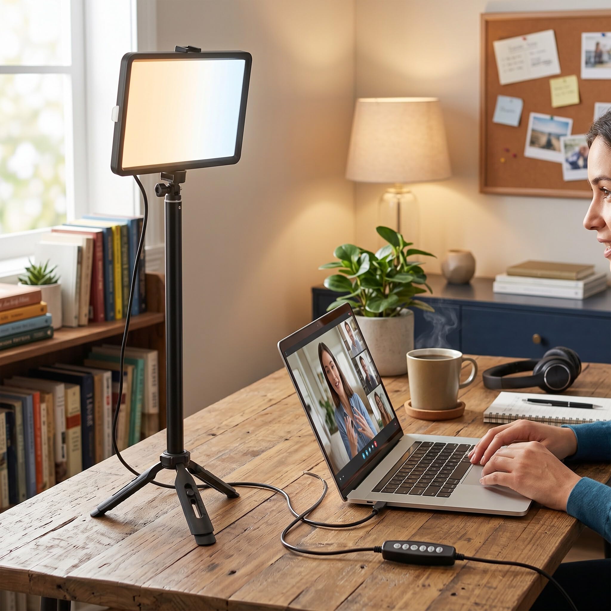 LED Studio Light, RGB Video Light Kit 10 Livelli Kit di Illuminazione Video LED Dimmibile USB con Treppiede per Registrazione Video, Streaming di Gioco, YouTube