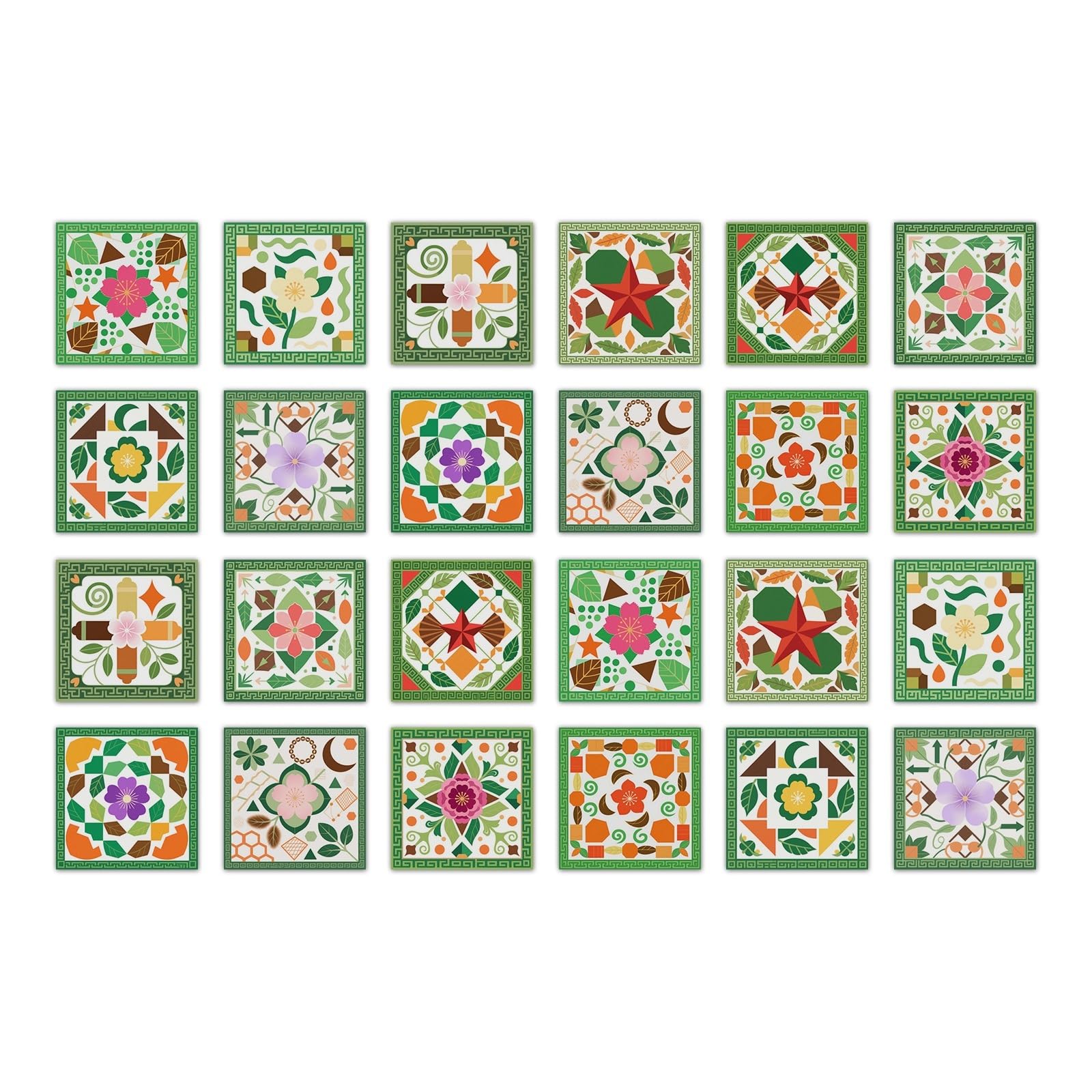 24PCS Tile Wall Stickers Kitchen Bathroom Decorative