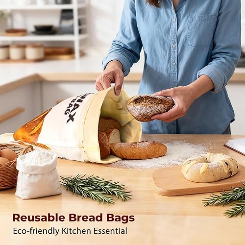 Miniatura 5 de OHIYO Bolsas de pan de cera de abejas para hacer en casa, reutilizables, naturales de cera de abeja, bolsas de pan para conservar la frescura para