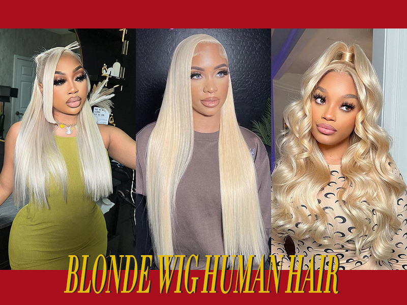 Amazon.com : COUGARBEAUTY 613 Lace Front Wig Human Hair 250  display picture 1