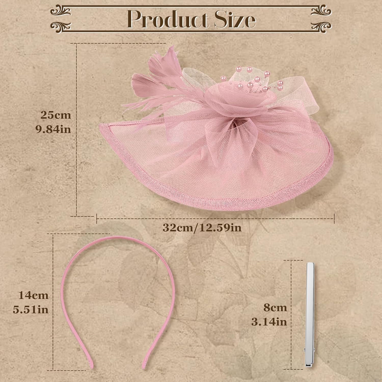 Fascinator Hat for Wedding Tea Party Hat for Women Flower Feathers Mesh Hat Headband Hair Clip for Cocktail - Image 3