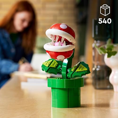 LEGO Super Mario Plante Piranha, Figurine Articulée avec Tuyau et 2 Pièces de Monnaie, Kit de Modelage pour Adultes, Décoration Intérieure, Idée Cadeau pour Hommes, Femmes et Adolescents 71426 - 2