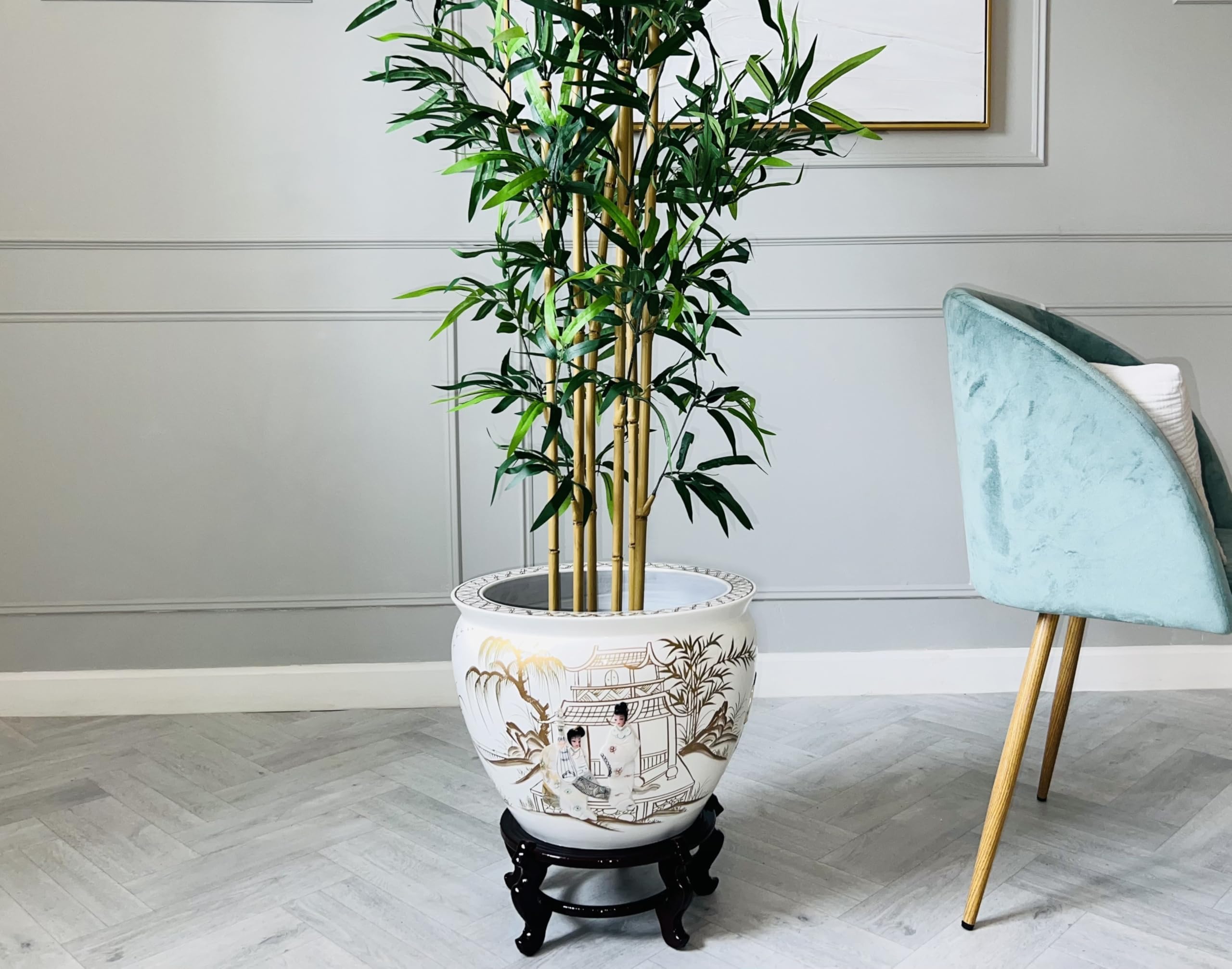 Oriental Mother Of Pearl Plant Pot Fishbowl, Plant Stand Chinese Furniture