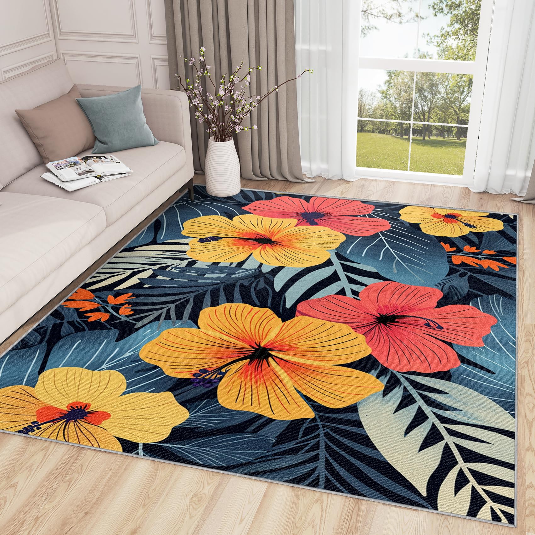 Amazon.com: SherAvant Tropical Rugs 5x7-3x5 Rug - Tropical Rug