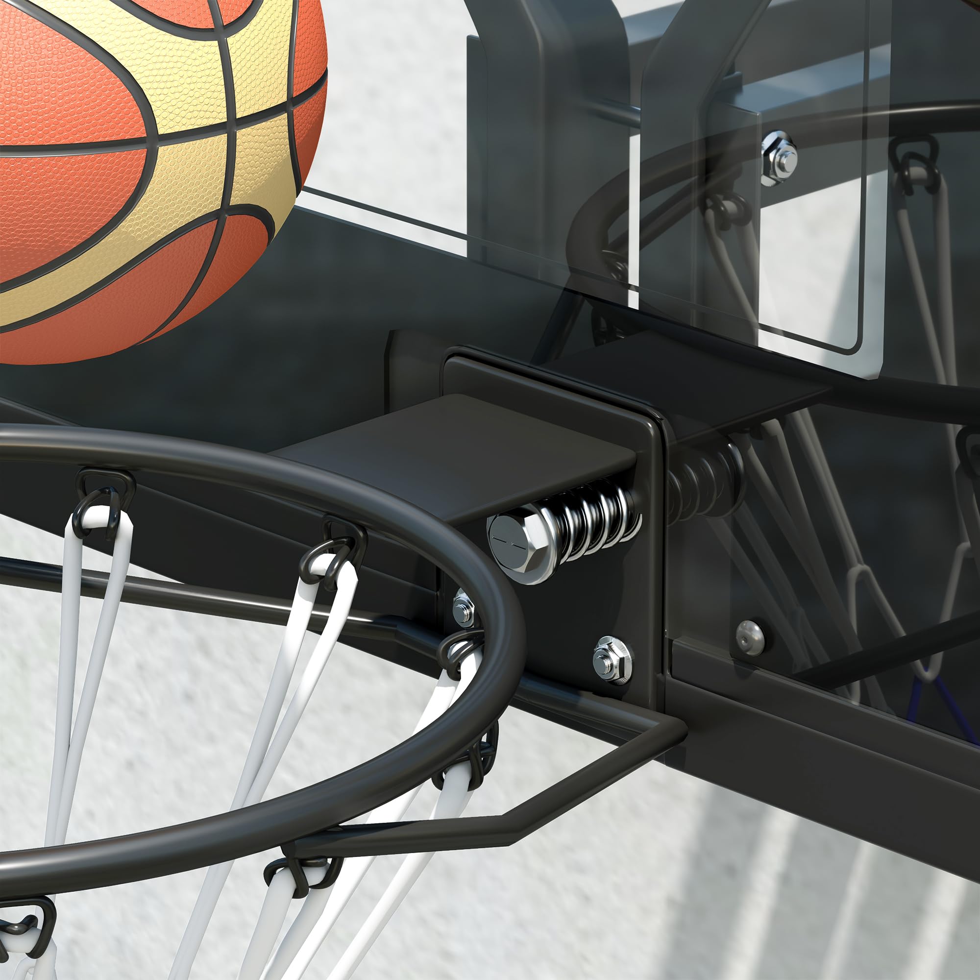 SPORTNOW Canasta de Baloncesto de Pared 110x75 cm Tablero Irrompible Red Resistente Negro
