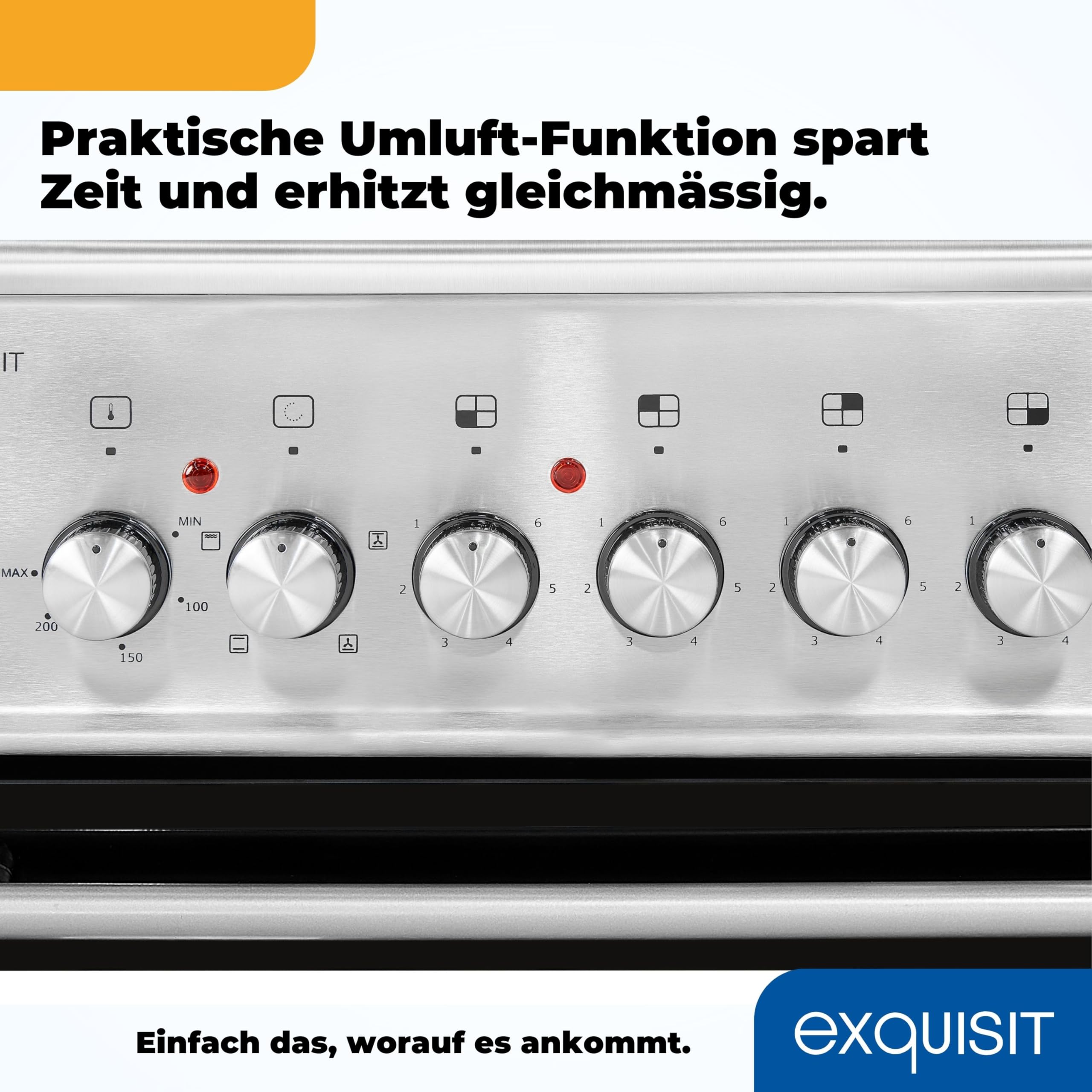 Exquisit Standherd ECM 5-4.1 50 cm Inox Umluft Grill Energieeffizienzklasse A