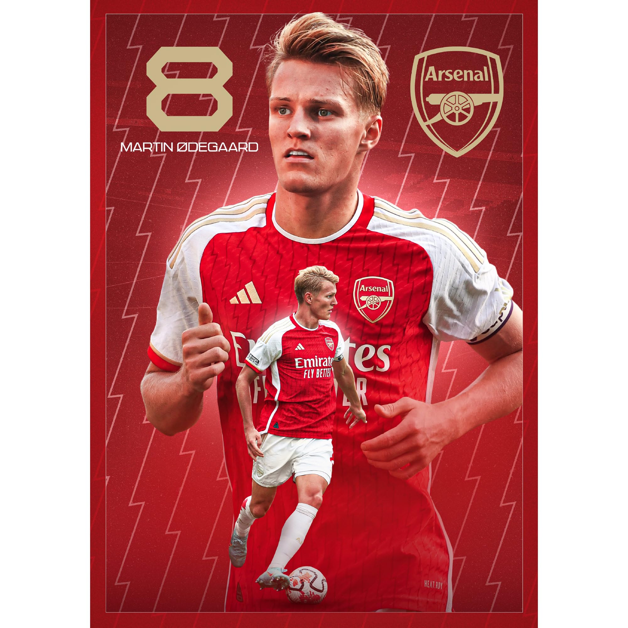 Arsenal FC Odegaard 23/24 Action Poster A2