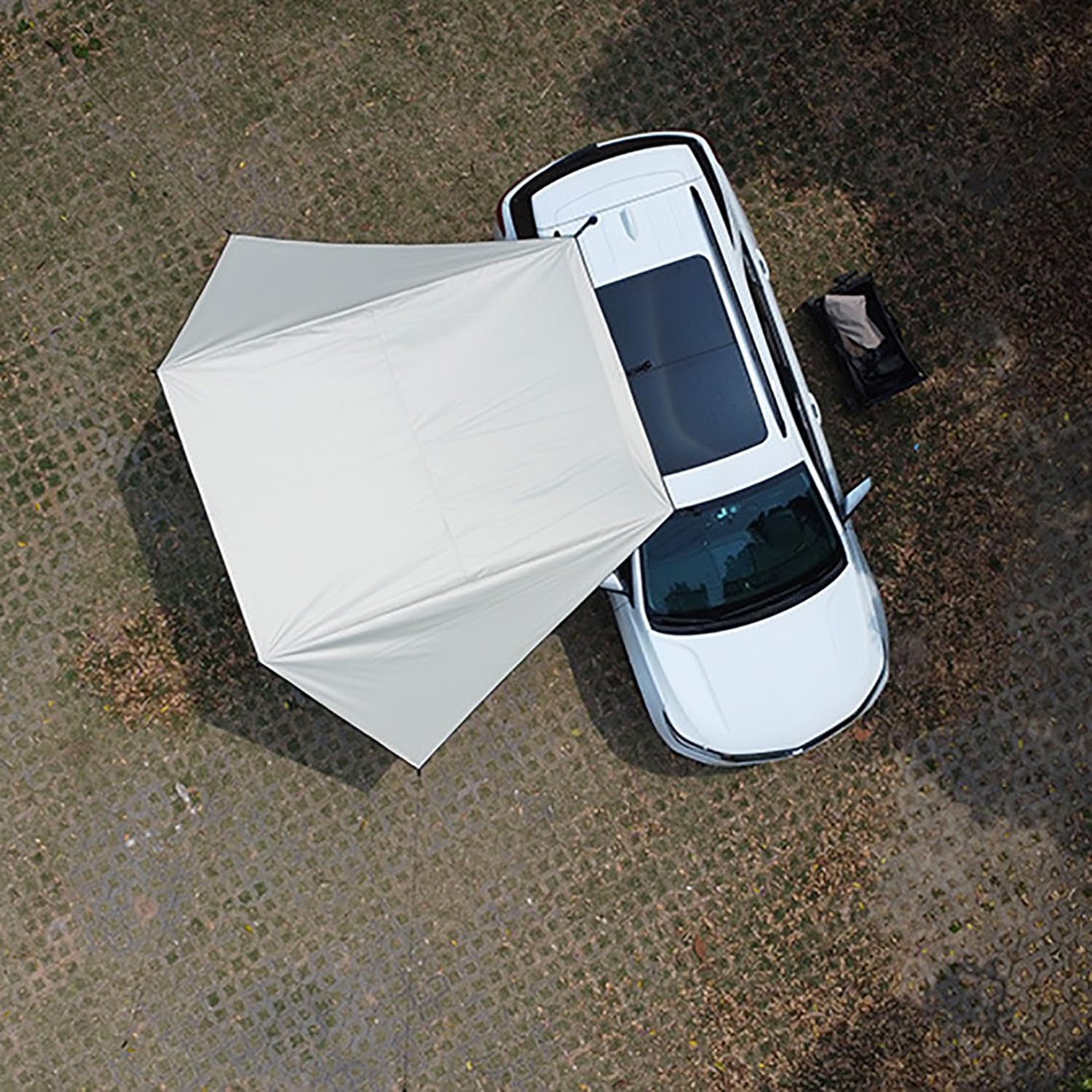 Auvent Camping Car Exterieur Auvent de hayon pour SUV, Bâche de Camping Automobile imperméable, Tente de hayon Portable pour RV SUV Caravane, Jeep, Van, Beige Clair