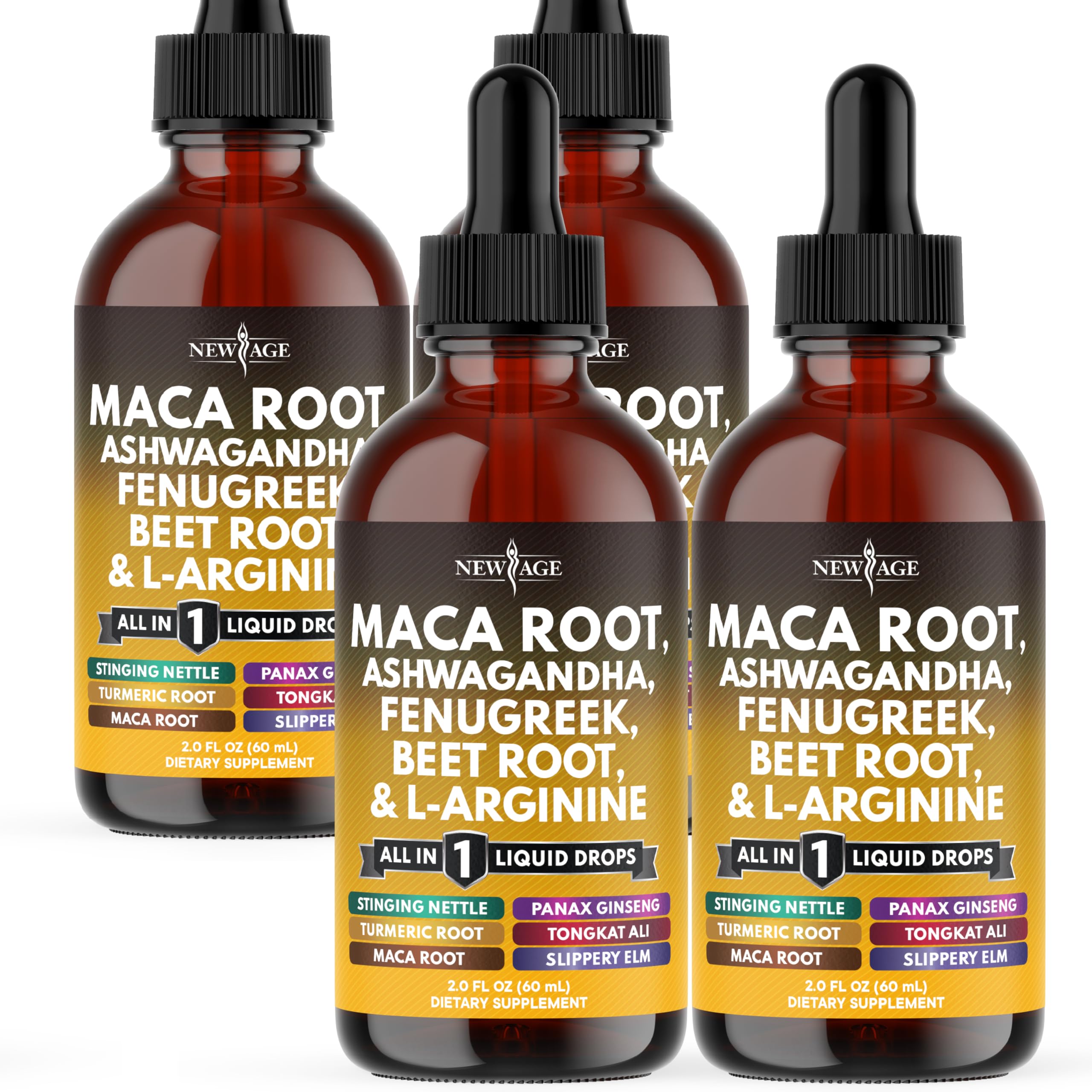 Organic Maca Root Liquid Drops with Ashwagandha, Nettle, Fenugreek, Beet Root and L-Arginine Liquid Multivitamin for Women and Men - 8oz 8 Fl Oz (Pack of 1)
