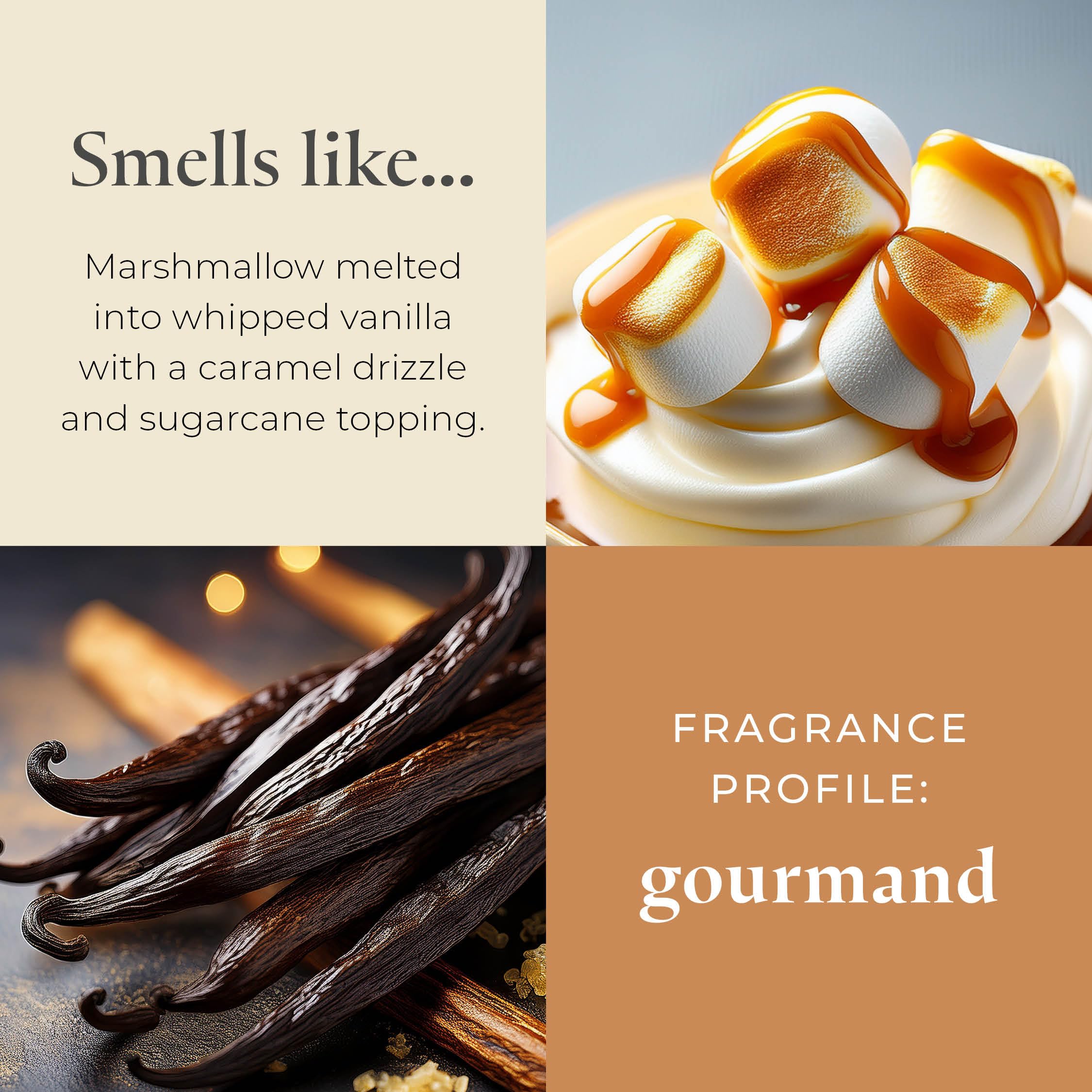 Bougie Parfumée PartyLite Marshmallow Vanilla - Pot Verre 220g, 50h De Combustion, Parfum Caramel Canne à Sucre