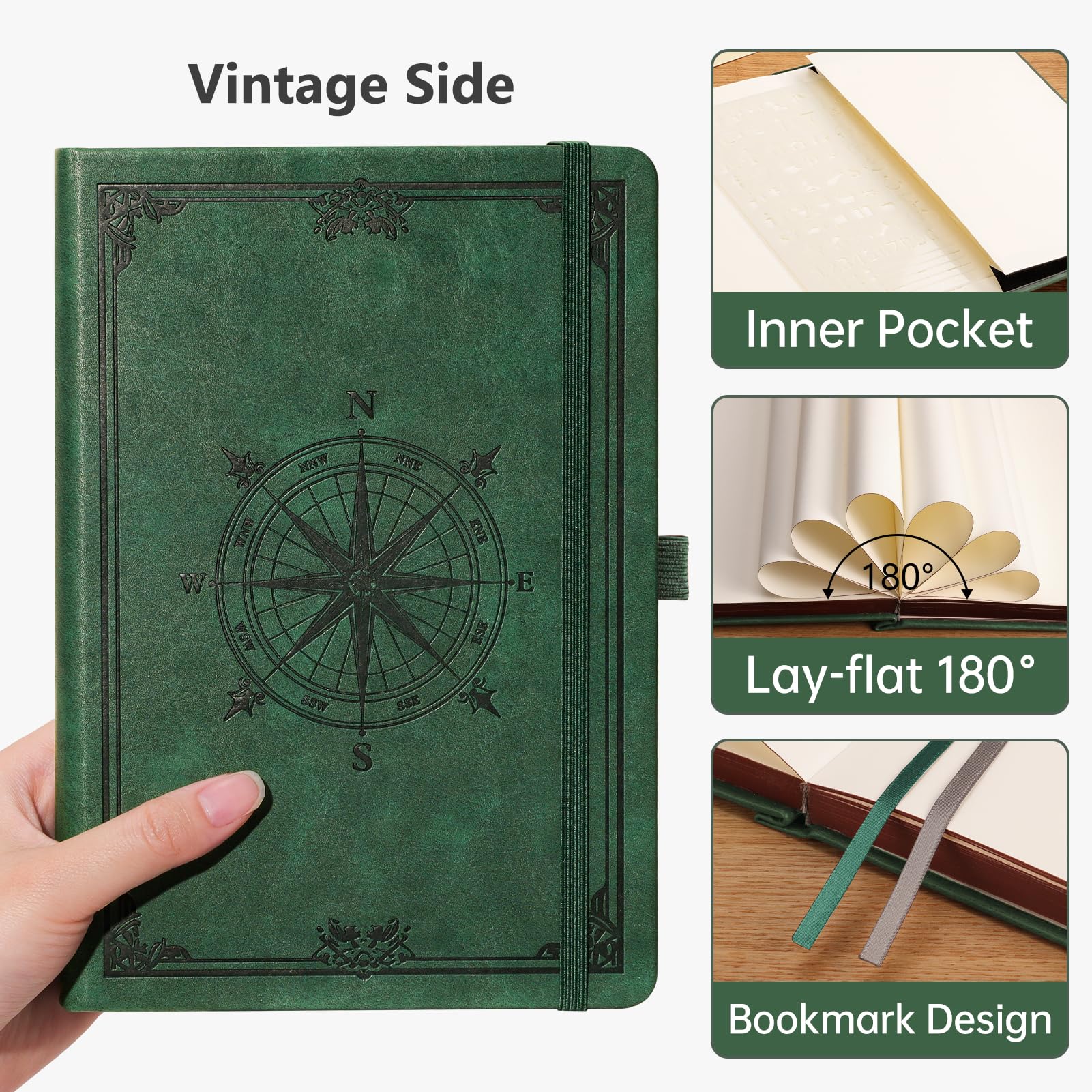 AUTEMPO A5 Blank Journal Notebook, 320 Pages Hardcover Thick Note book with 100 GSM Paper, for Men & Women - Image 2