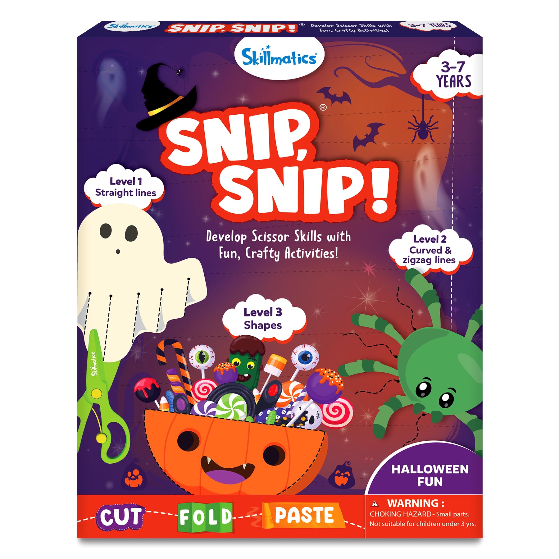 Skillmatics Snip Snip Halloween Craft, Scissor Skills, Felt Kits for Kids