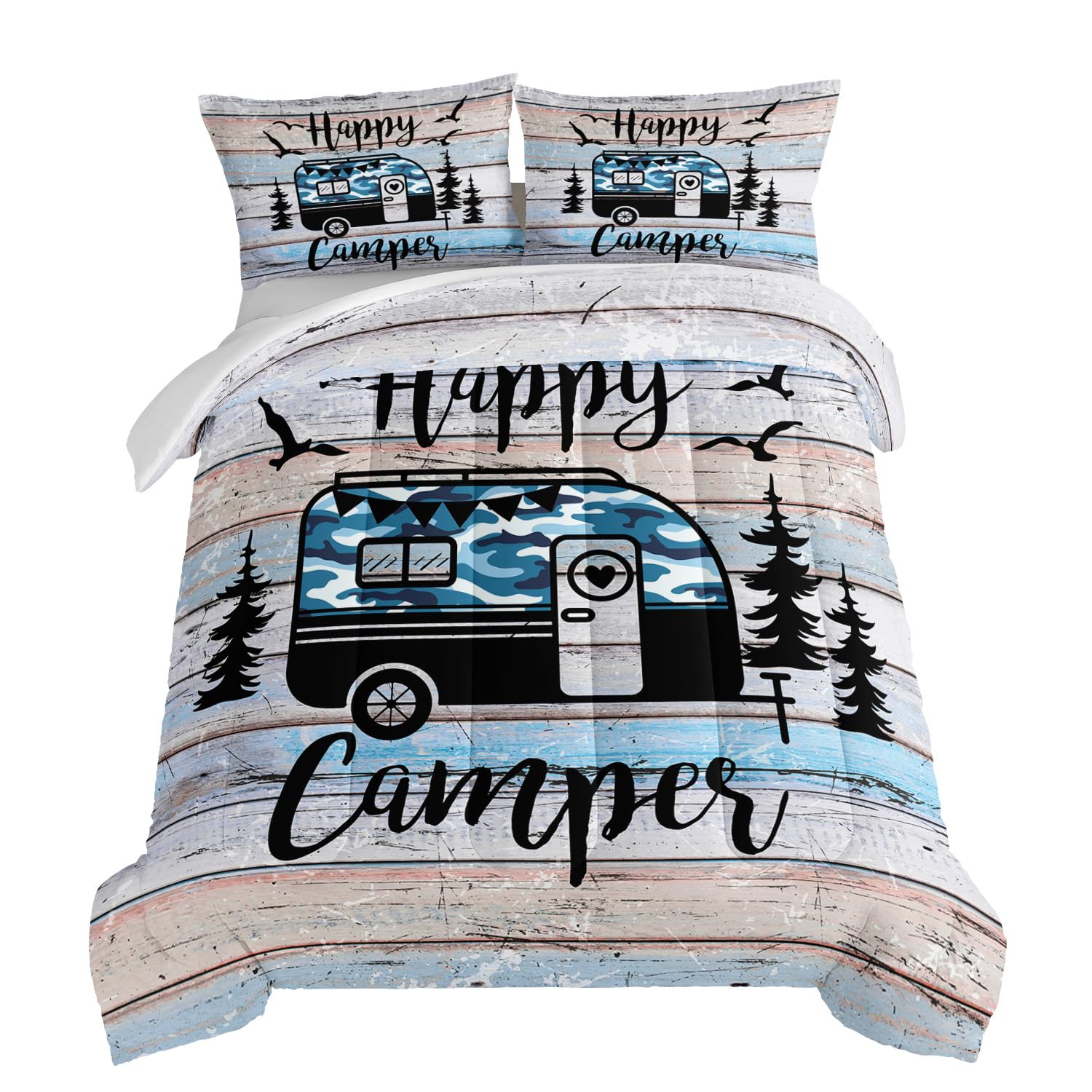 HOSIMA Happy Camping Decor Comforter Set
