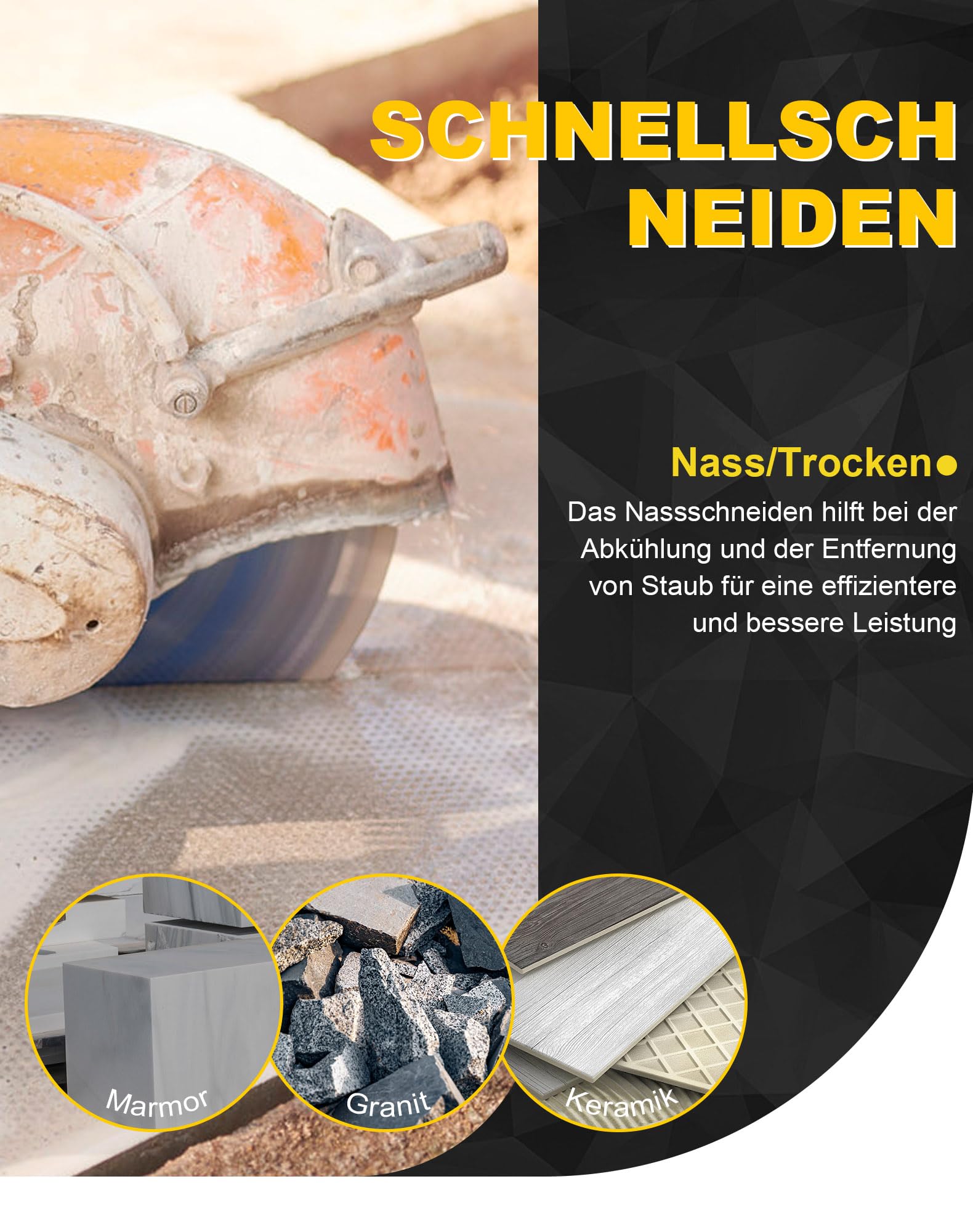 Diamant-Trennscheibe Ø 350 mm x 25,4 mm,Diamantscheibe für Beton, Granit, Stein für Stein,Beton,Granit,Ziegel uvm