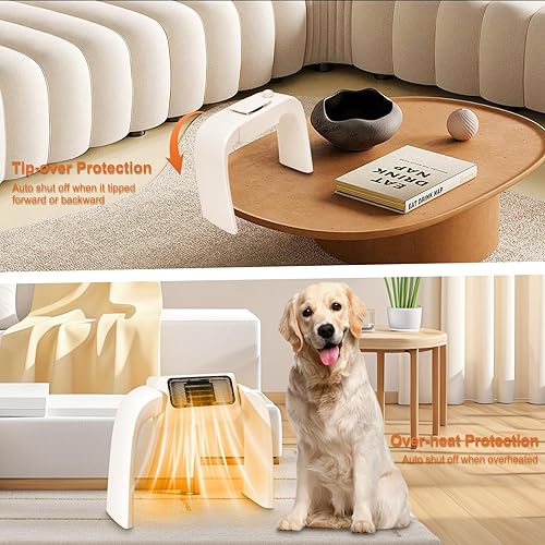 Miniatura 2 de Calentadores de espacio para uso en interiores, calentador de pies portátil debajo del escritorio para oficina, calentador eléctrico de cerámica de