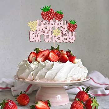 Amazon.com: 1 Pack Happy Birthday Cake Topper Glitter