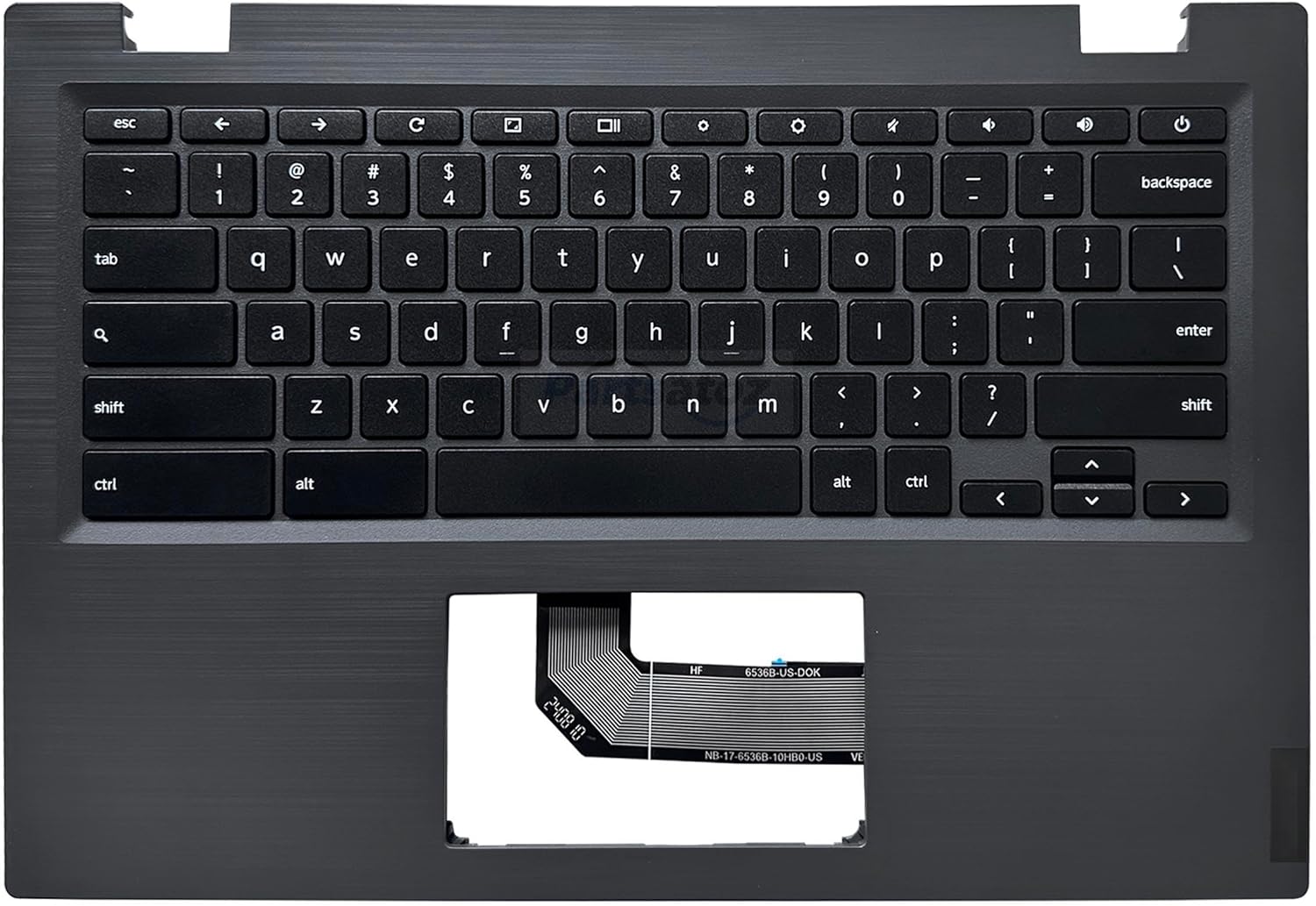 Laptop Palmrest Upper Case Top Cover with US Keyboard NO Touchpad Assembly Replacement for Lenovo Chromebook 14 S345-14AST 81WX 14e 81MH 5CB0S95246 Gray
