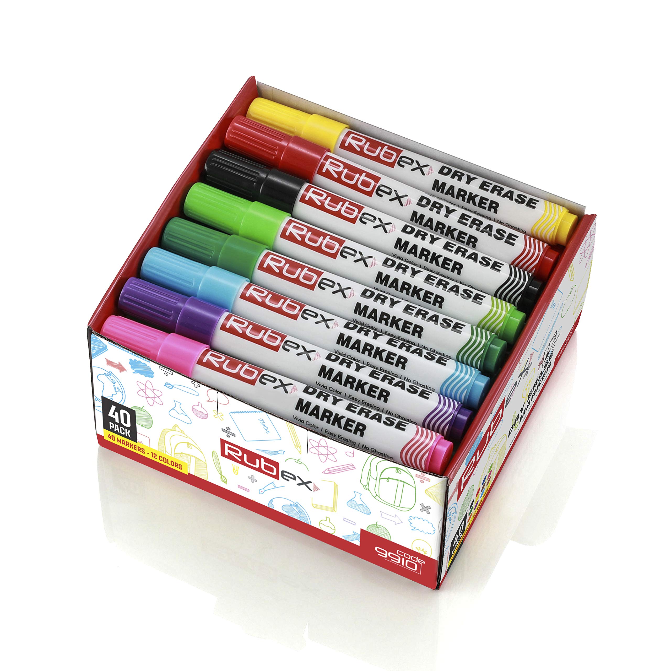 Buy Dry Erase Marker , Set of 40 Colored Chisel Tip LowOdor Ink