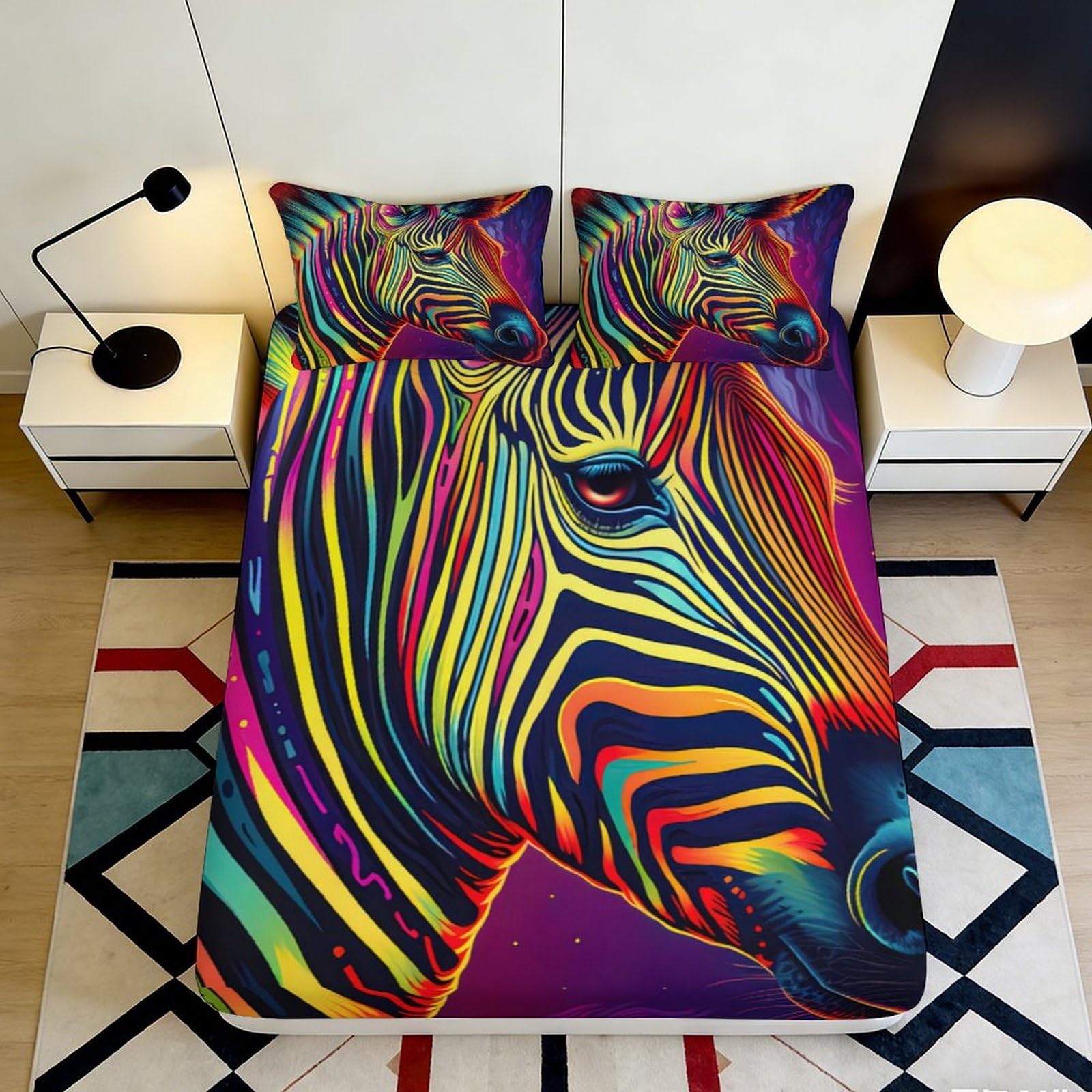 3D Printed Ocean Motif Fitted Sheet Microfiber Deep Pocket for Adult Bedroom Bedding Sea Waves Mattress Fitted Cover 200x200x25cm