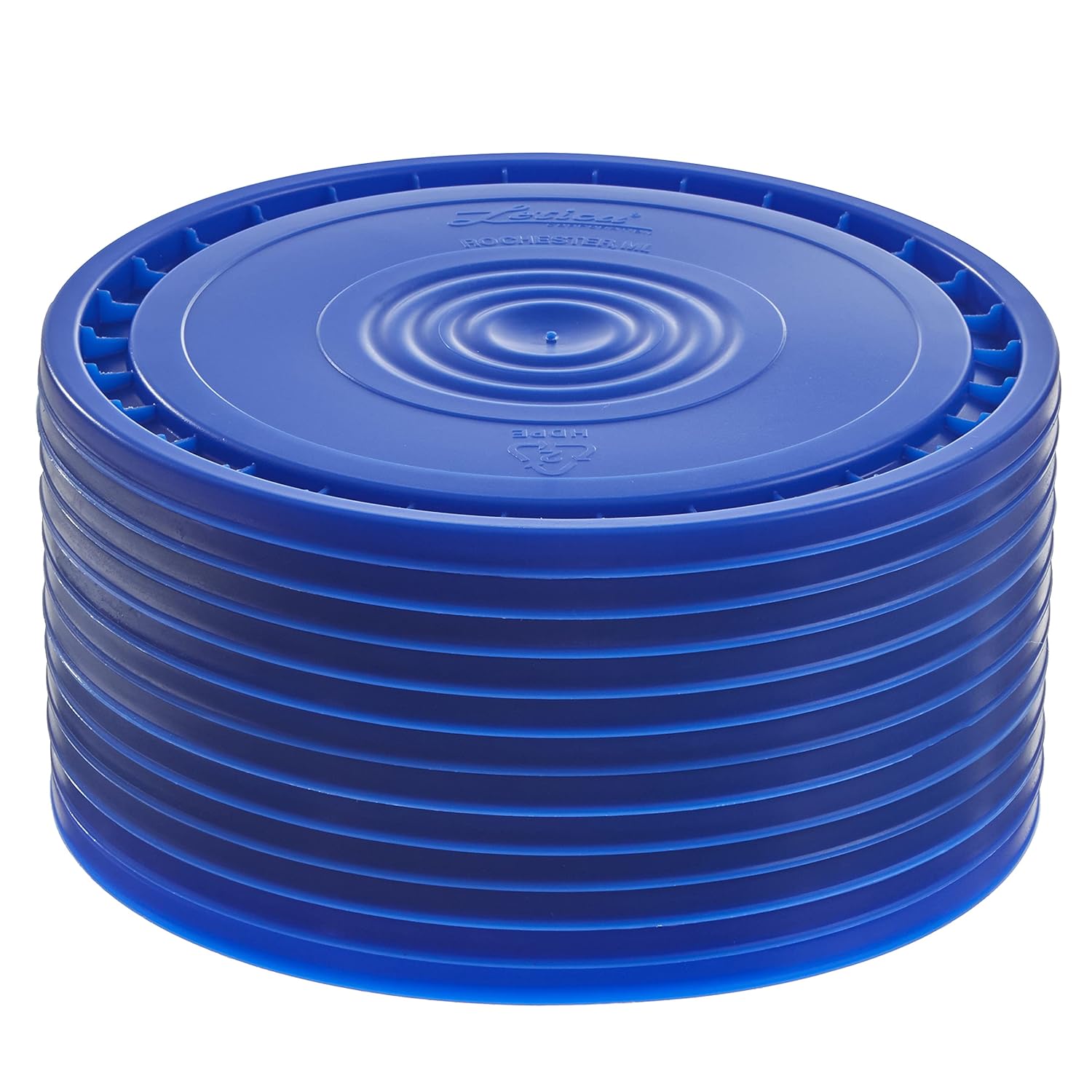 Reusable Easy Peel Lid for 3.5, 5, 6, and 7 gal Buckets, HPDE, Blue, 12 Pack