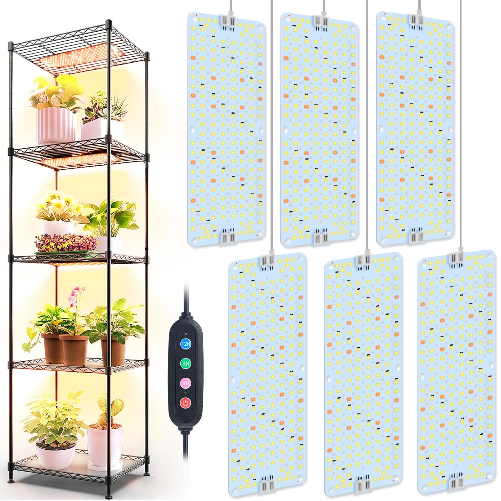 6Panel Grow Lights for Indoor Plants
