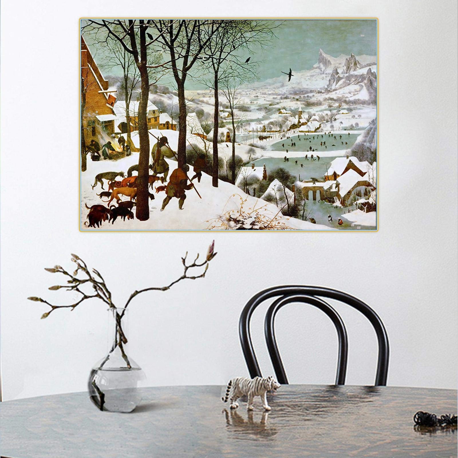 Tapisserie Winter Wonderland - Chasse De Bruegel Dans La Neige - Art Mural Italien