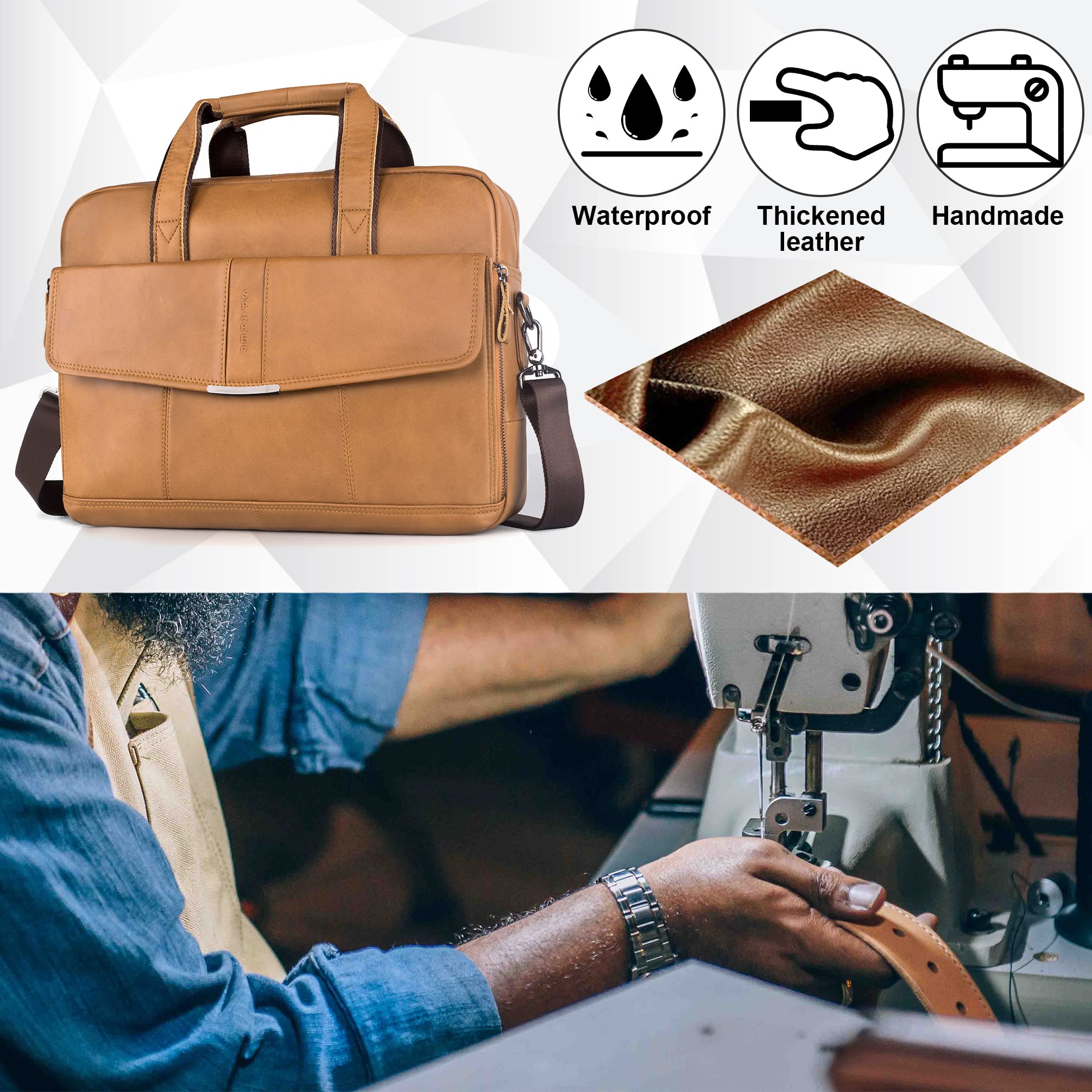 Mallette en cuir synthétique pour ordinateur 15,6 pouces sac à bandoulière serviette d'affaires B333-15,6" noir 28 x 37 x 11 cm