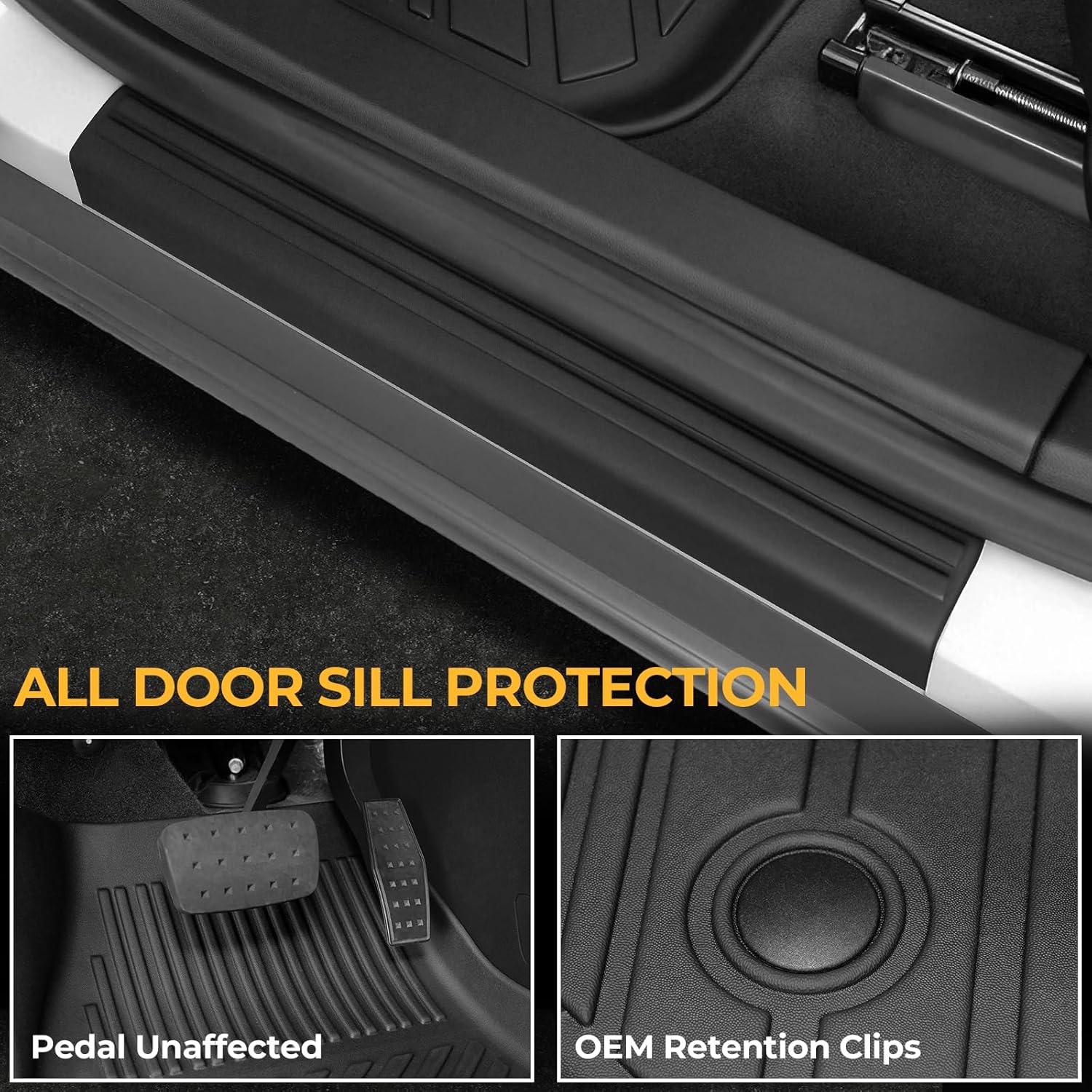 Floor Mats for Chevy Blazer Gas 2019-2026, All Weather Floor Mats Trunk Cargo Liner with Backrest Protectors and Door Sill Guards Accessories, Full Coverage Set (Not fit EV Models)