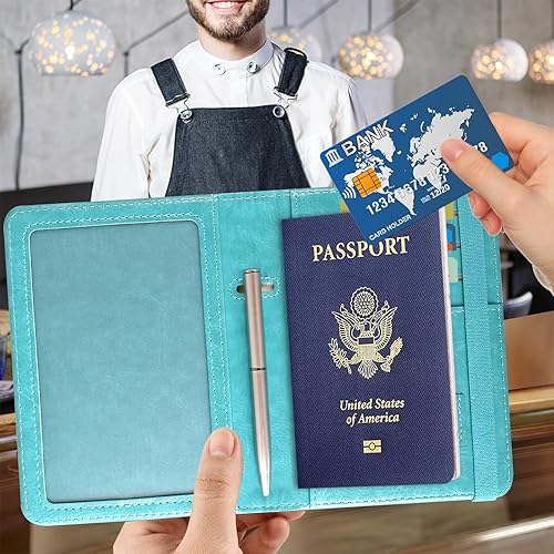 Miniatura 2 de ACdream - Tarjetero combinado para colocar pasaporte y tarjeta de vacunación funda protectora con ranura para tarjeta de vacunación del CDC