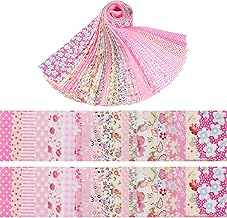 40 Pieces Cotton Fabric Patchwork Cotton Fabric Cotton Fabric Floral Design Creative Fabric Rolls for Sewing Crafts (Pink)