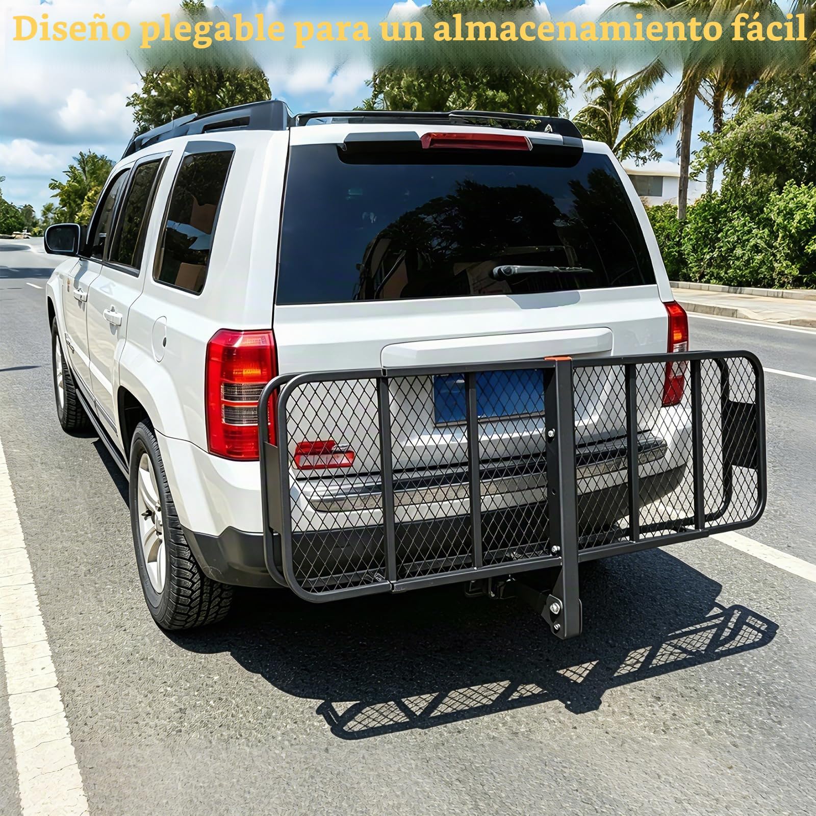 Portaequipajes trasero para enganche de remolque, cesta portaequipaje para enganche de remolque, adecuado para enganche de remolque, se puede utilizar en ATV, coches, todoterrenos