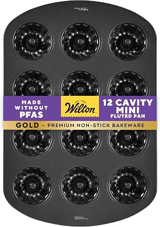 Wilton Gold Non-Stick Bakeware Mini Fluted Pan - Baking Pan