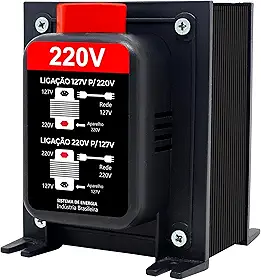 Transformador de voltagem 5000VA Bivolt 110V para 220V e 220V para110V Potente para Ar Condicionado Até 12000btus, AirFryer, Fogões Elétricos