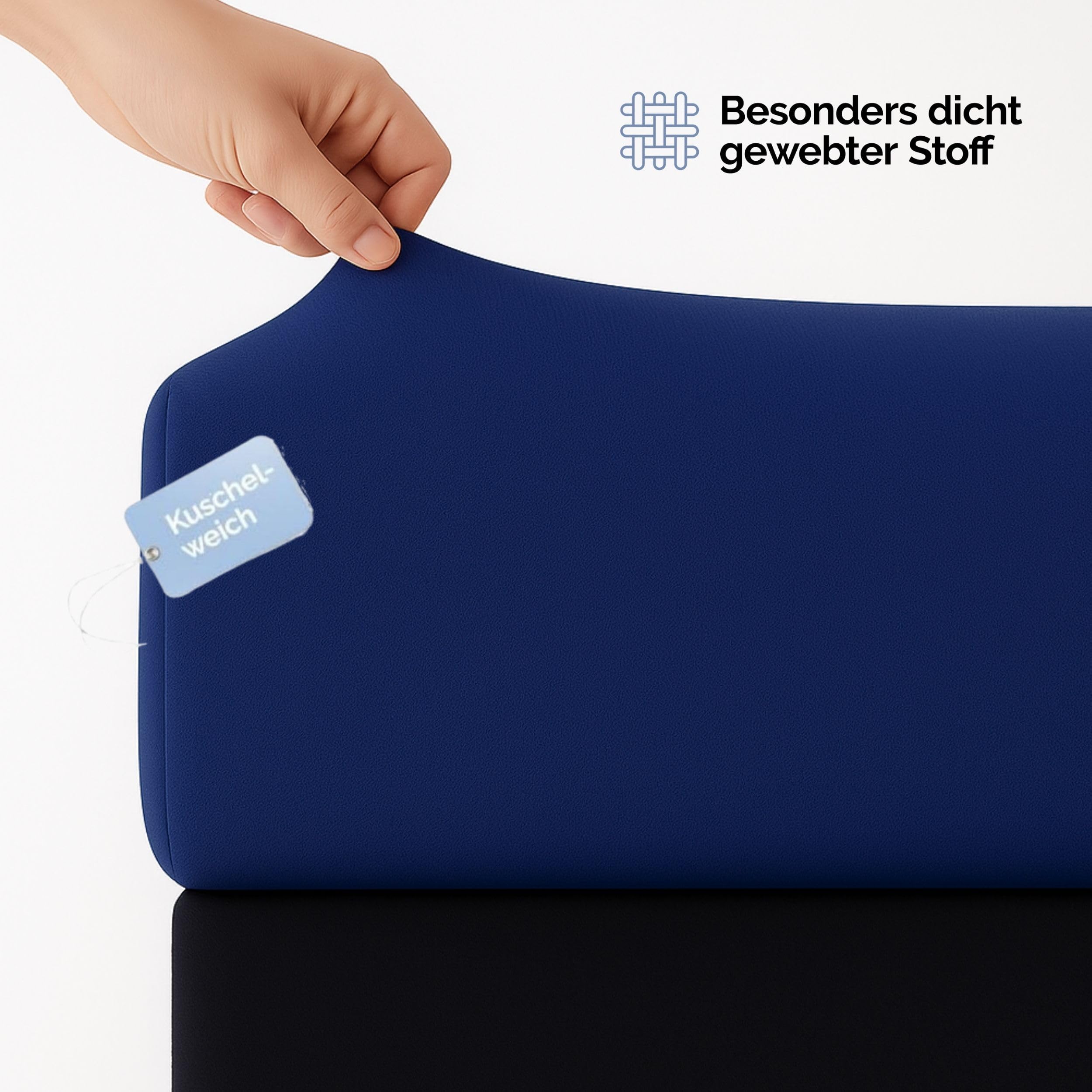 Drap-housse 140 x 200 - 160 x 200 cm - En jersey 100 % coton - Drap de lit confortable pour matelas jusqu'à 30 cm de hauteur - Couleur bleu marine