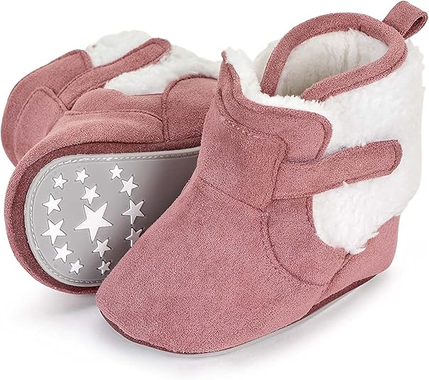 Sterntaler Babyschuh Mädchen - Velour Mit Rutschfester Sohle & Klettverschluss, Gefüttert