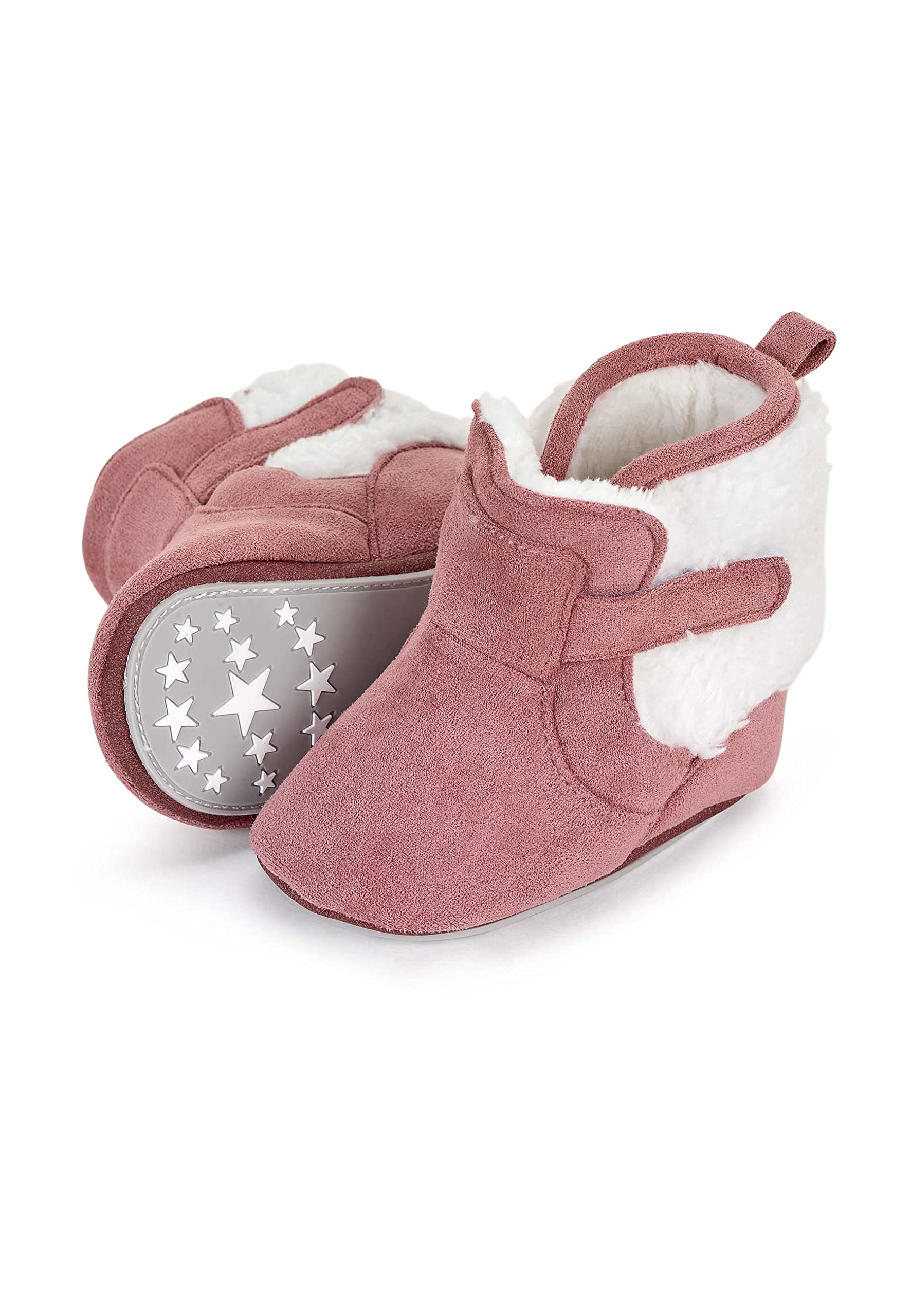 Sterntaler Baby Girls Baby Boots Colour Mix Baby Shoes - Baby Boots - Low-Top Baby Shoes with Plastic Sole - Purple, purple, 2 UK Child