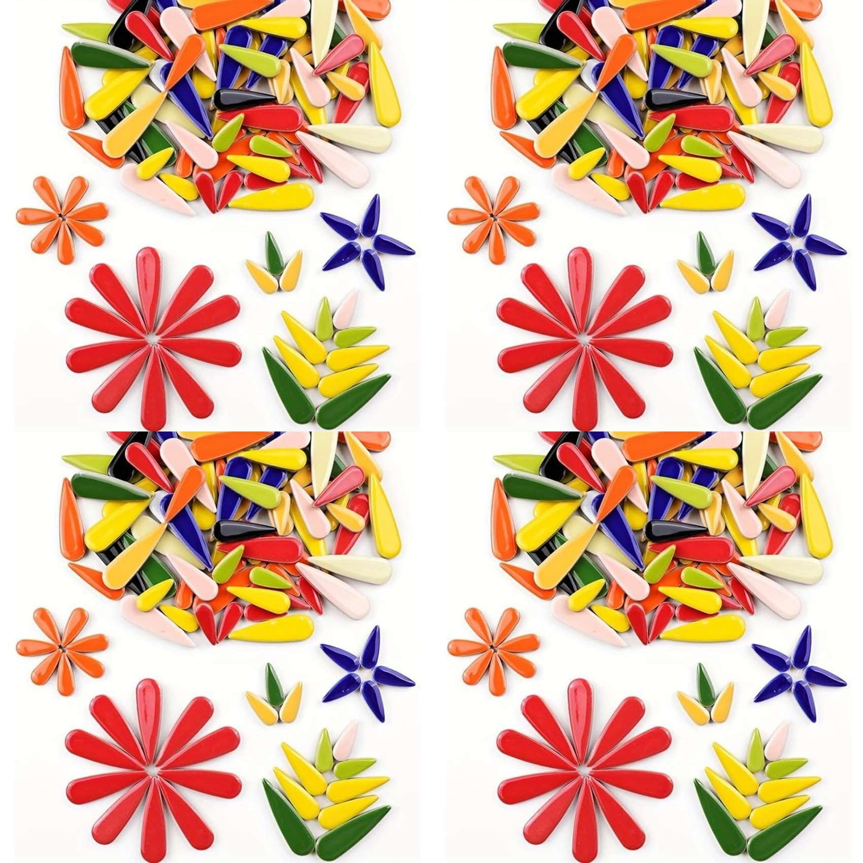Aundhegrtt Random Color 4X 100G Pack Droplet-Shaped Ceramic Mosaic Tiles, Diy Handmade Colorful Irregular Shaped Ceramic Pieces For Crafting