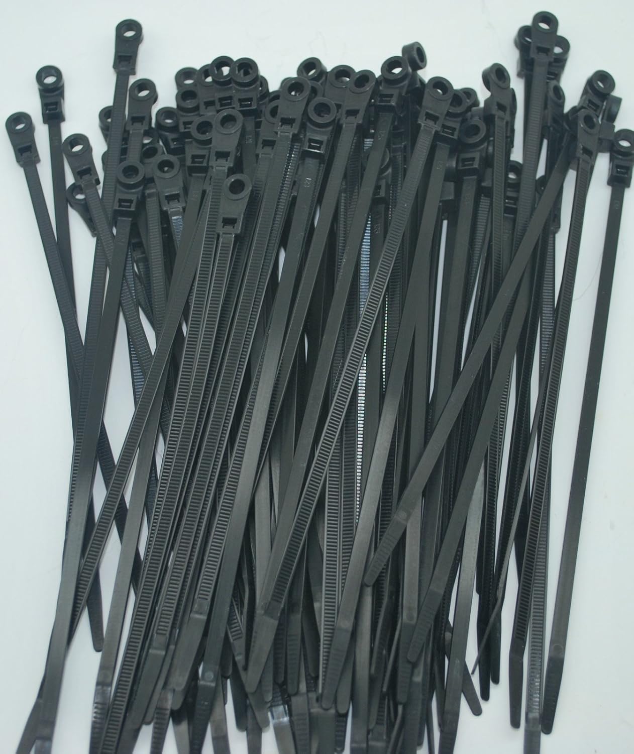 500 PERFECT VISION BLACK MOUNTING HOLE CABLE TIE ZIP WRAPS 7" SATELLITE/CABLE CT7BLK-MH