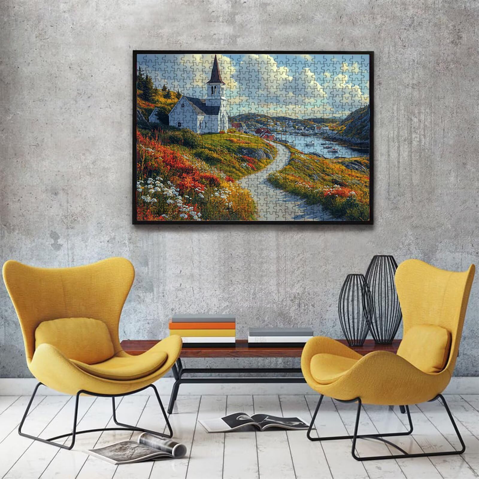 Puzzle 5000 Teile, Puzzle 5000 Teile Erwachsene Häuser Kleiner Pfad Muster, Holzpuzzle DIY Set Erwachsene, Dickes Material & Perfekte Verzahnung, Reflexionsfreie Oberfläche, Puzzlespiele W3H-845