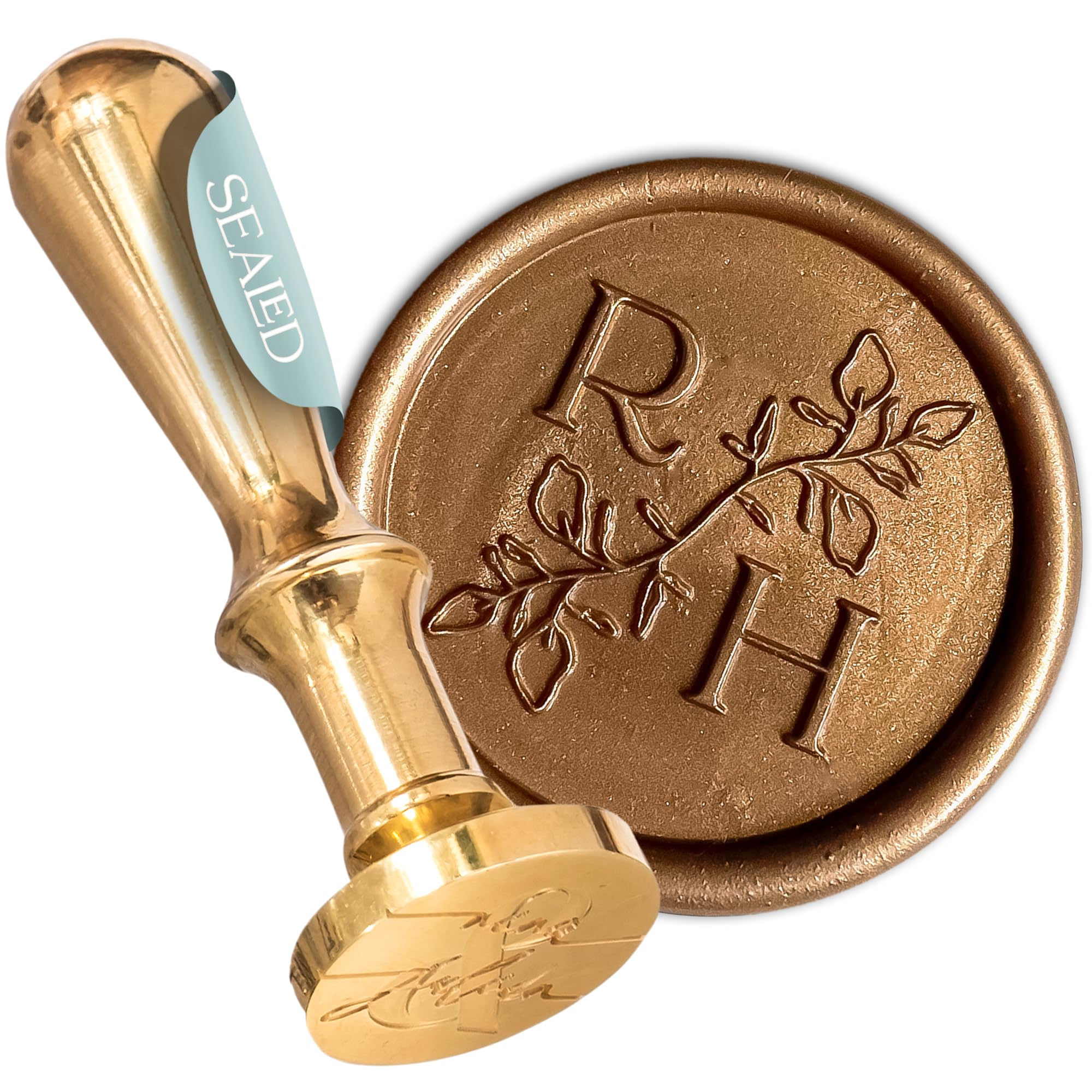 SEALED® Personalised Wax Seal Stamp – Custom Initials or Names | for Weddings, Gifting & Creative Projects (25–35mm – Style: River) — image 1