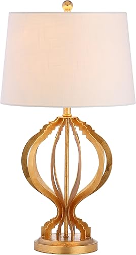 JONATHAN Y JYL3025A Sebastian - Lámpara de mesa LED de enrejado de metal de 28.5 pulgadas, contemporánea, tradicional, mesita de noche, lámpara para