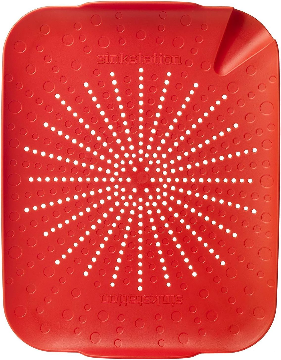Sinkstation Flat Colander, Red, BPA Free