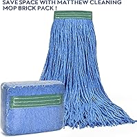 Vista 3 de Matthew Cleaning - Trapeador de Piso de Algodón de 16 onzas, Paquete de 6, Repuestos de Trapeador de Cuerda Resistente de Algodón con Bucles